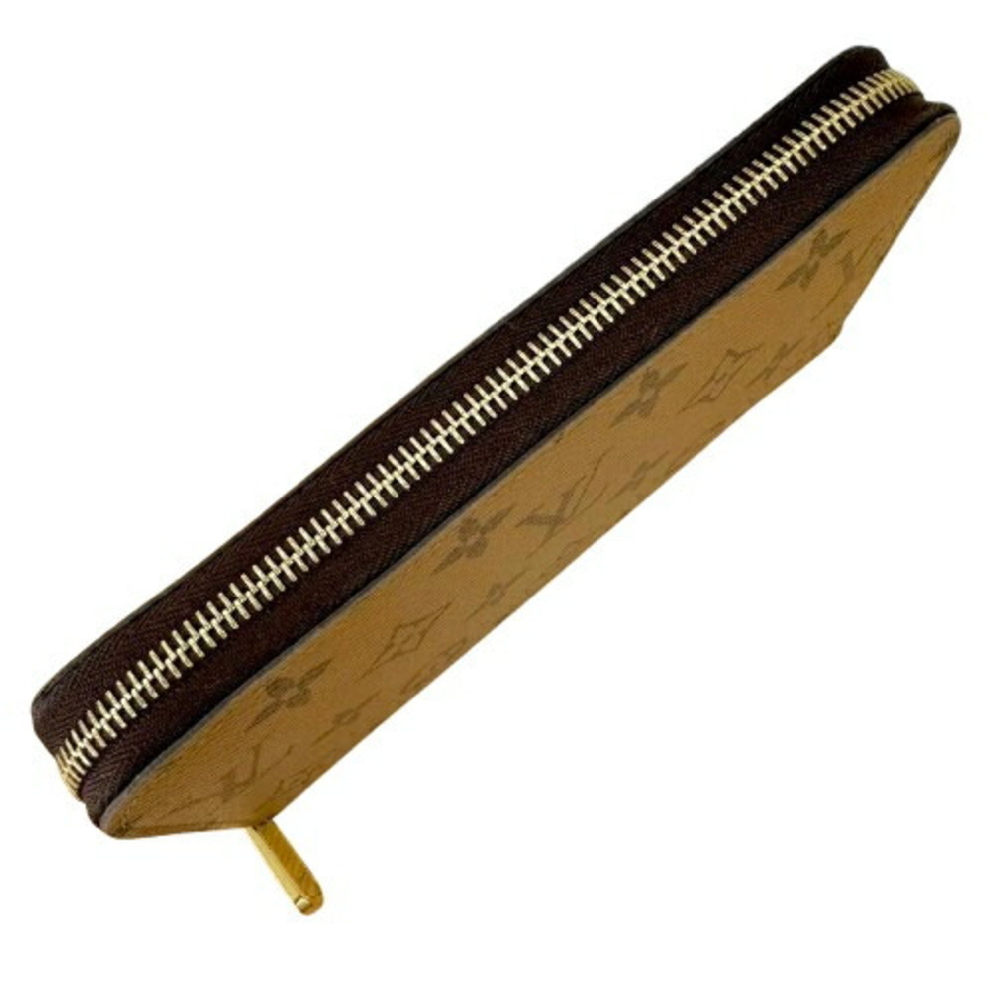 Louis Vuitton Monogram Reverse Brown Leather Long Wallet (Bi-Fold) (Pre-Owned)