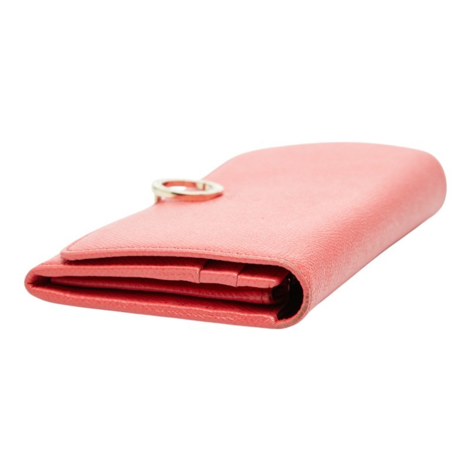 Bvlgari Pink Leather Long Wallet (Bi-Fold) (Pre-Owned)