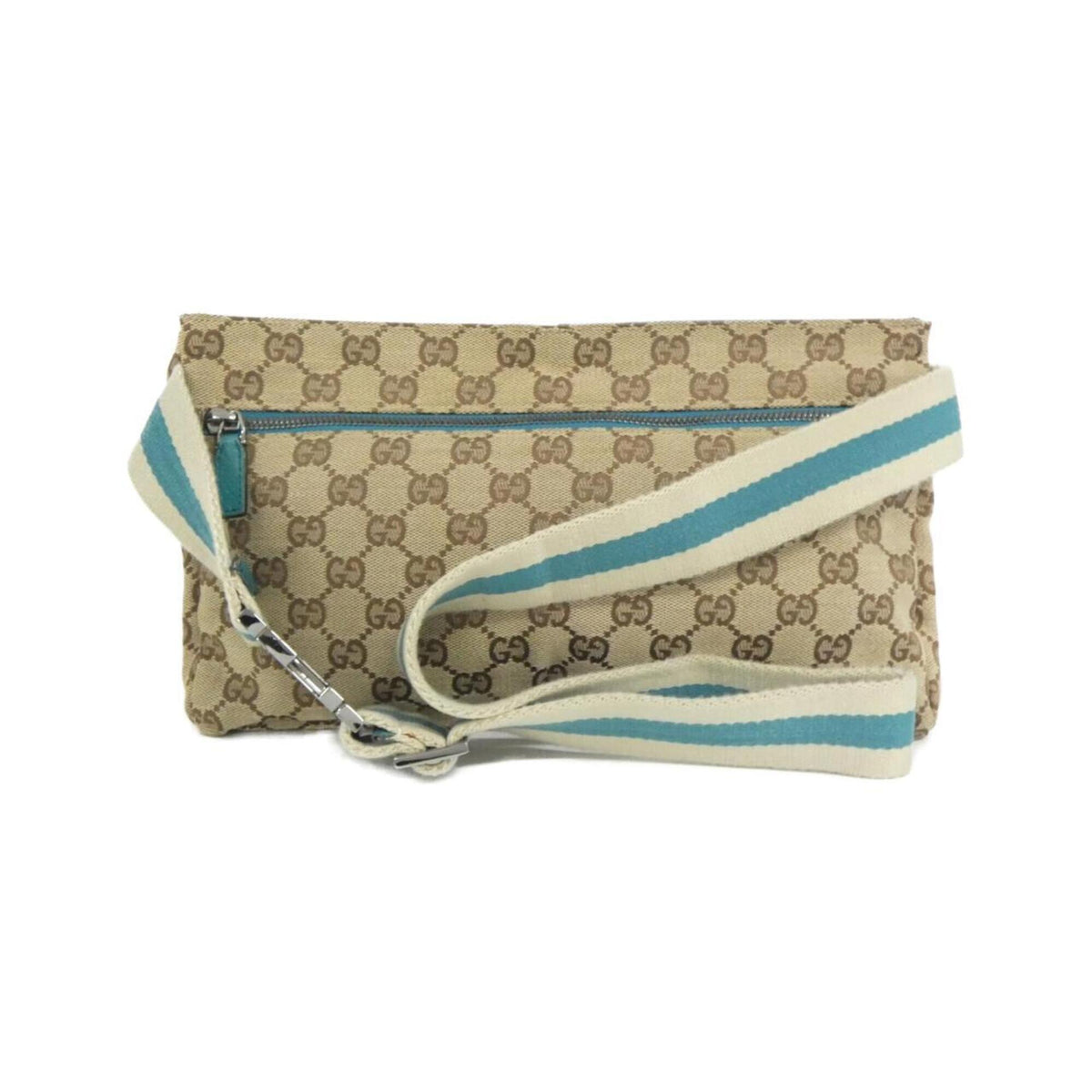 Gucci Beige Blue Gg Canvas Fanny Pack (Pre-Owned)