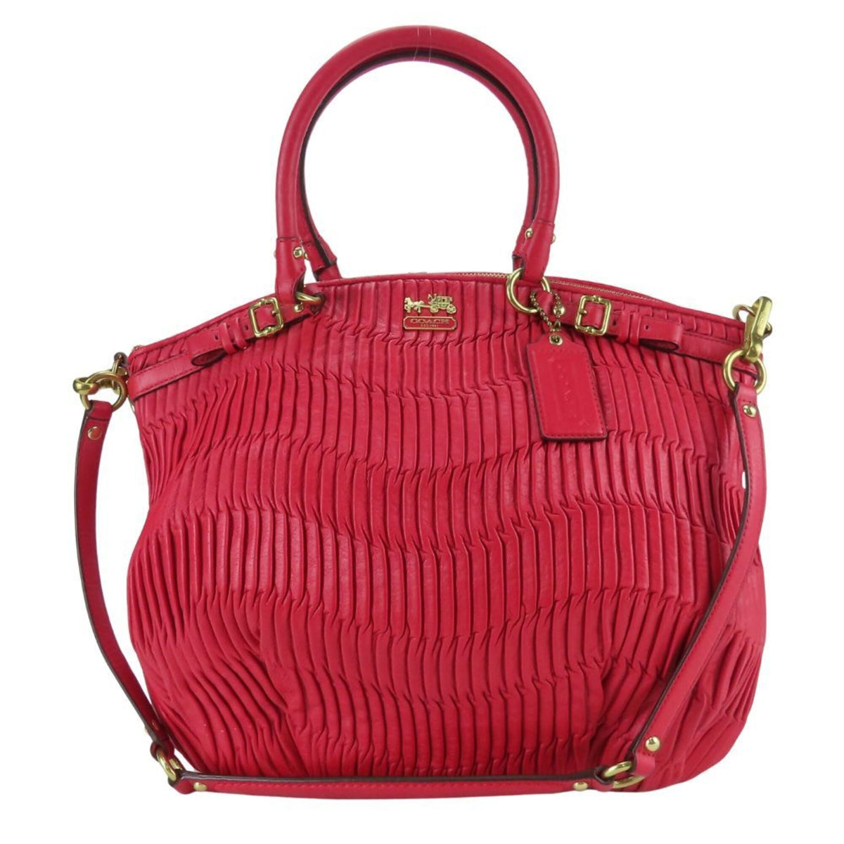 Coach Red Color Leather Handbag (Pre-Owned)