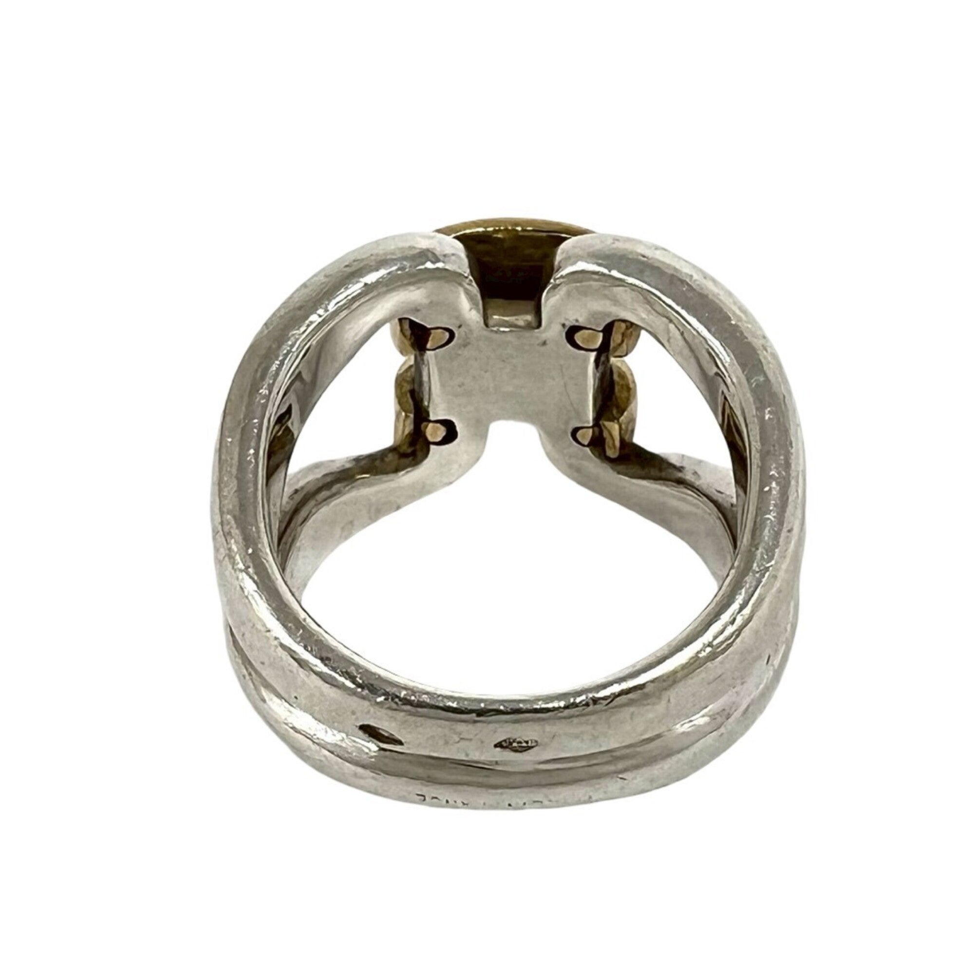 Hermes Gold Silver Yellow Gold (18K) Silver 925 Band Ring (Pre-Owned)