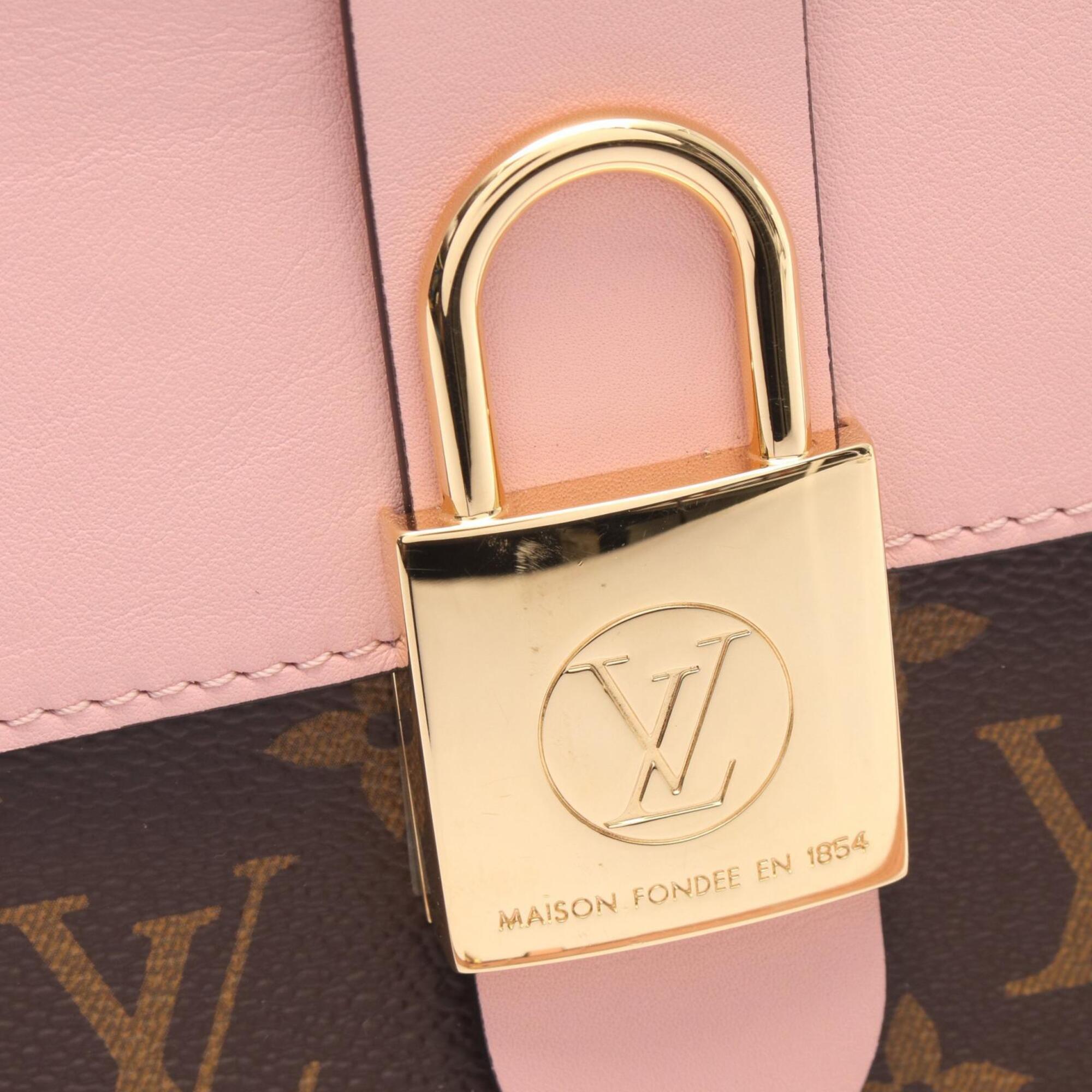 Louis Vuitton Brown Pink Rose Poudre Coated Canvas Leather Handbag (Pre-Owned)