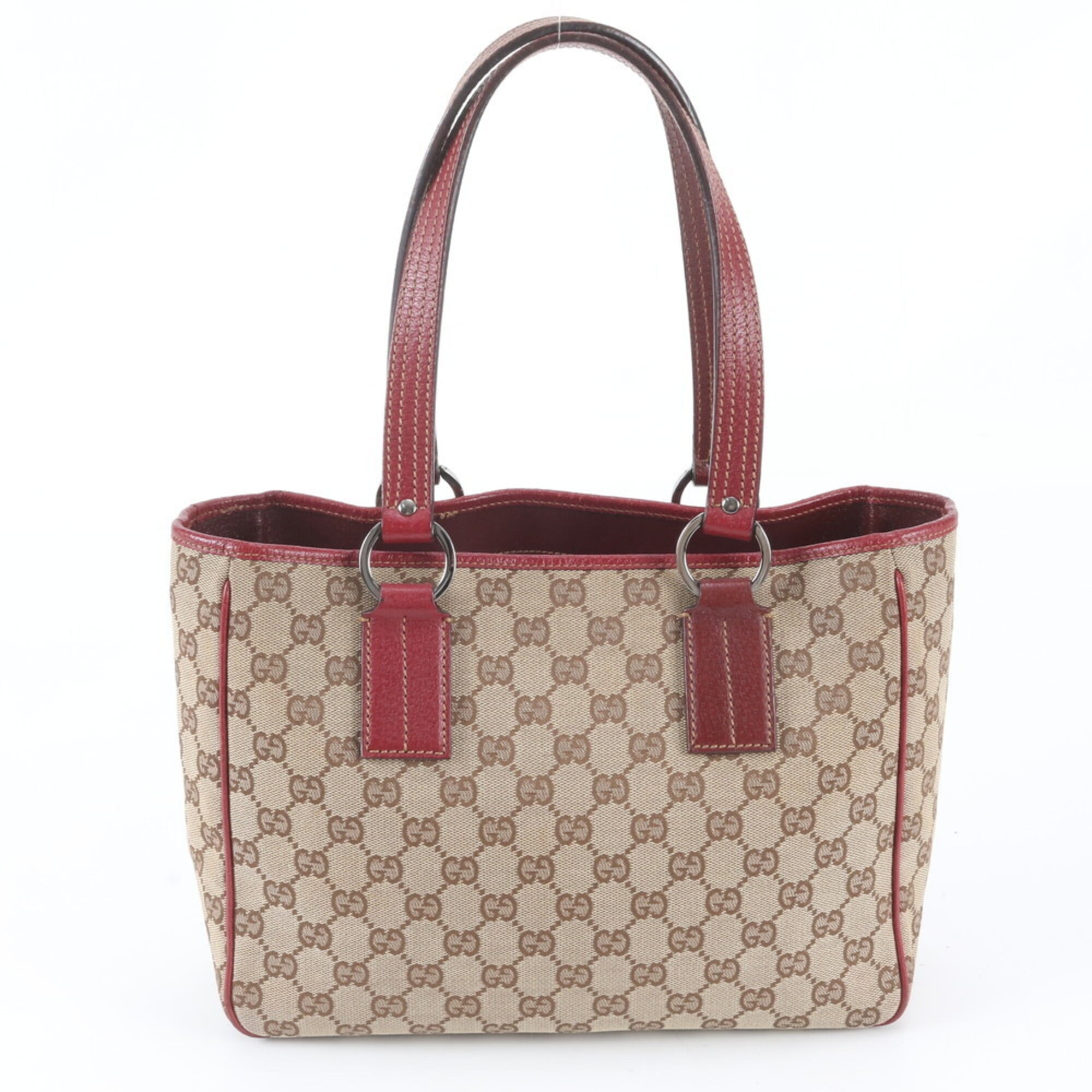 Gucci Gg Canvas Brown Red Color Gg Canvas Handbag Shoulder Bag Tote Bag (Pre-Owned)