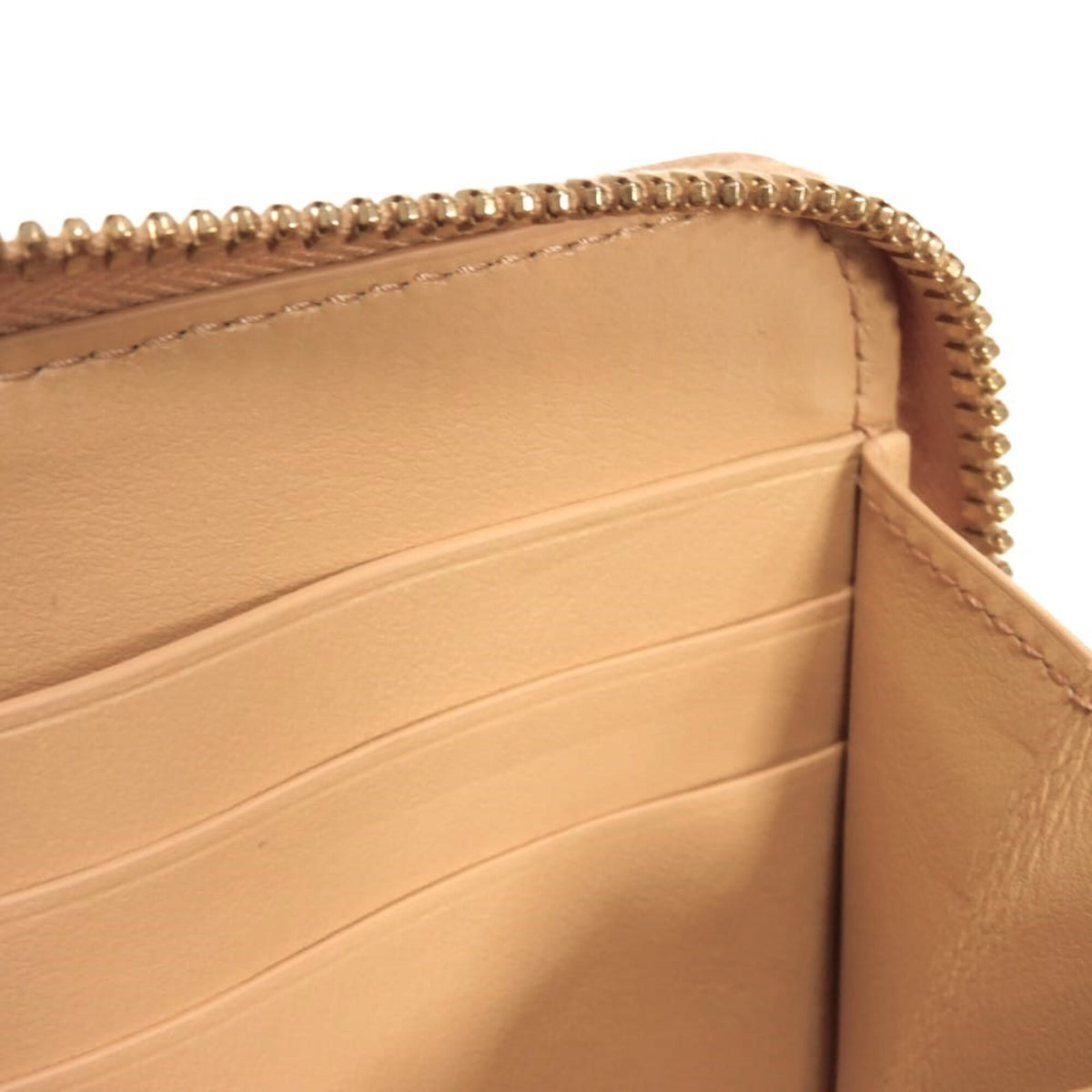 Bottega Veneta Beige Leather Long Wallet (Bi-Fold) (Pre-Owned)