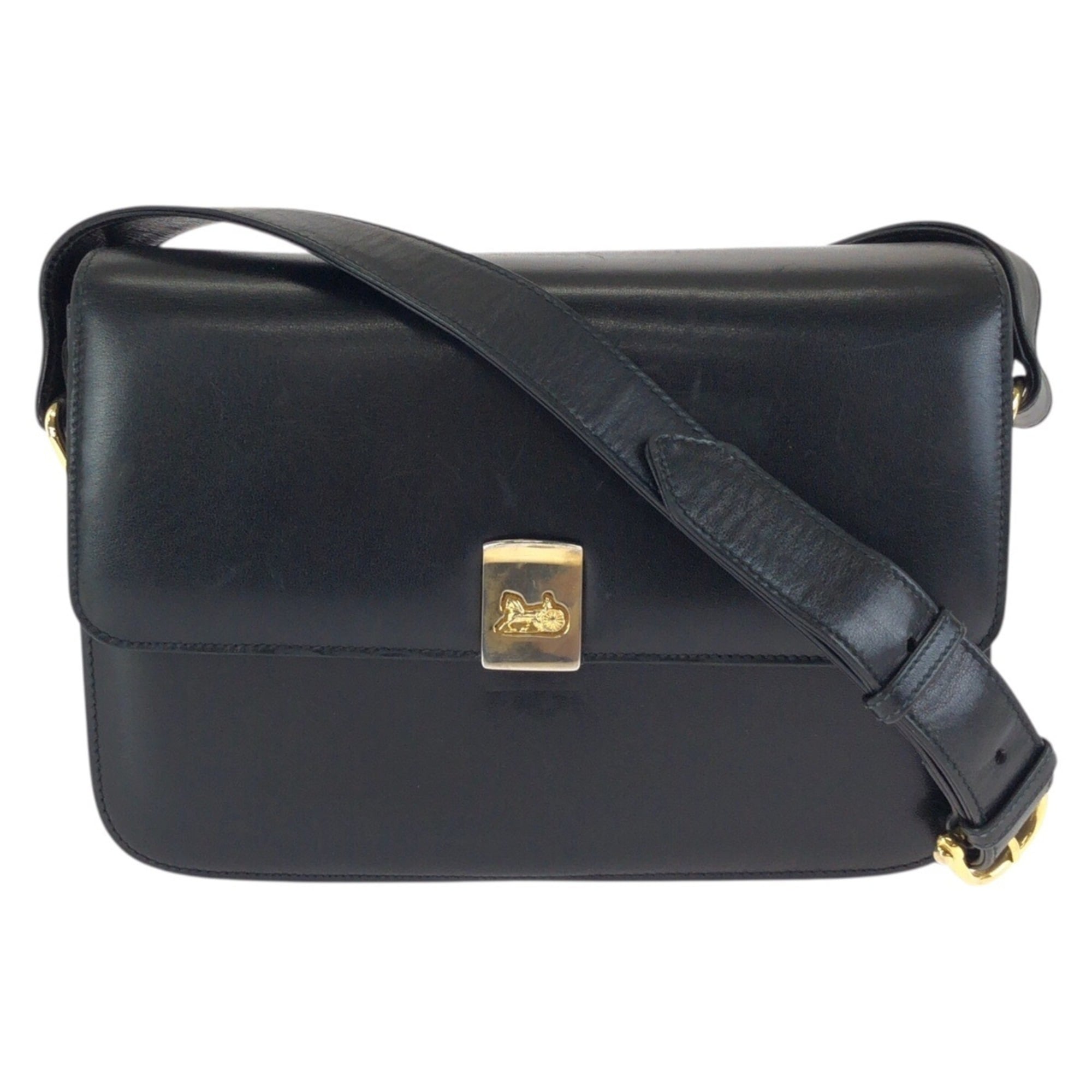Celine Black Leather Pochette Shoulder Bag (Pre-Owned)