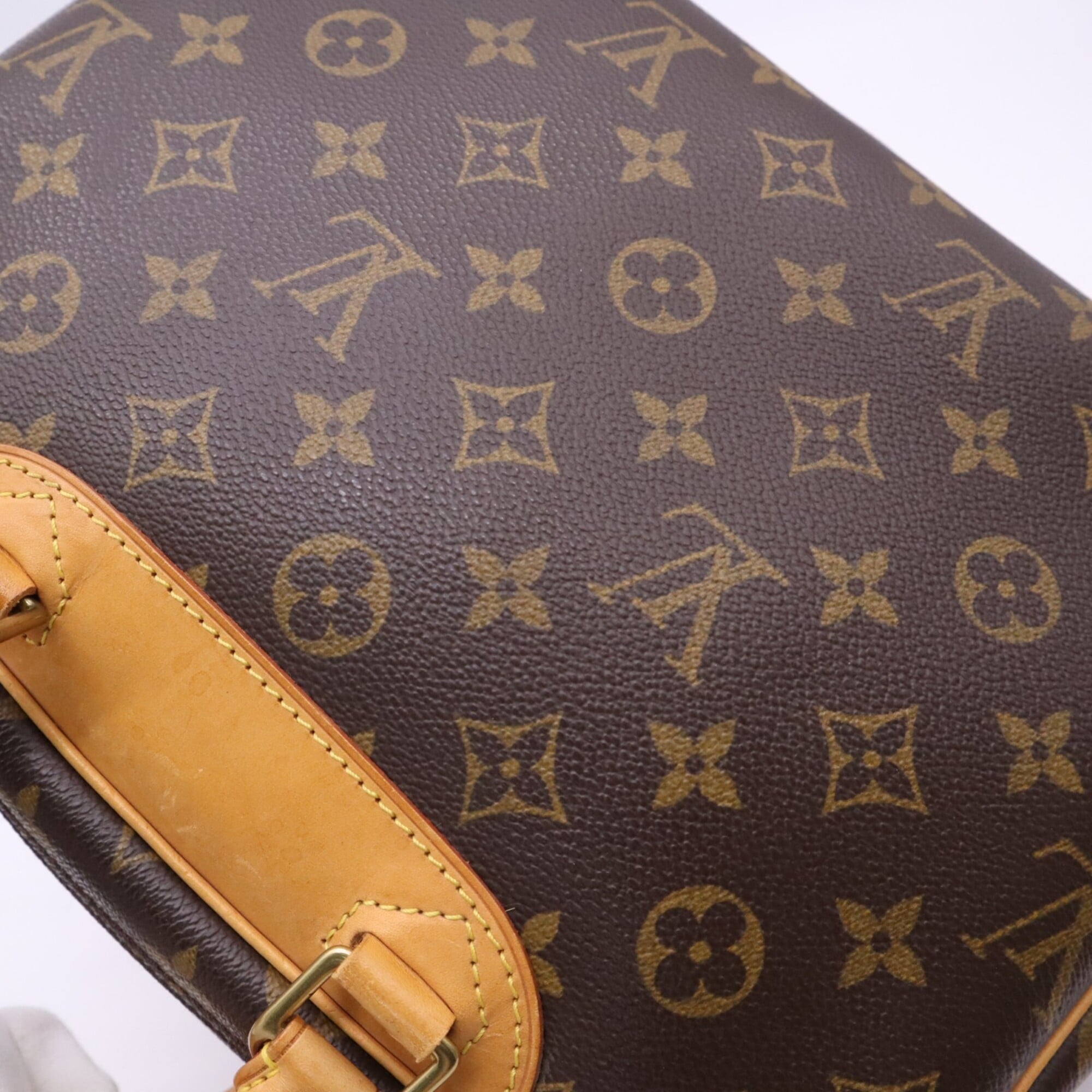 Louis Vuitton Monogram Beige Brown Coated Canvas Leather Handbag (Pre-Owned)