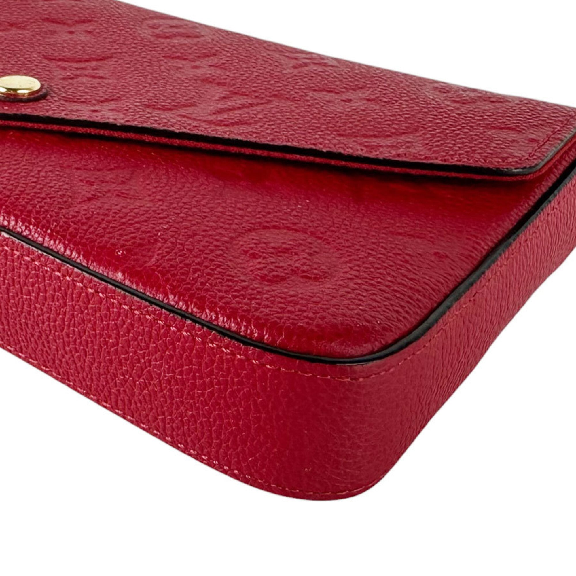 Louis Vuitton Red Color Monogram Empreinte Pochette Shoulder Bag (Pre-Owned)