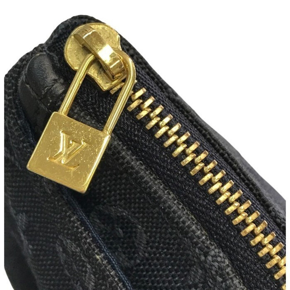 Louis Vuitton Navy Canvas Leather Pouch (Pre-Owned)