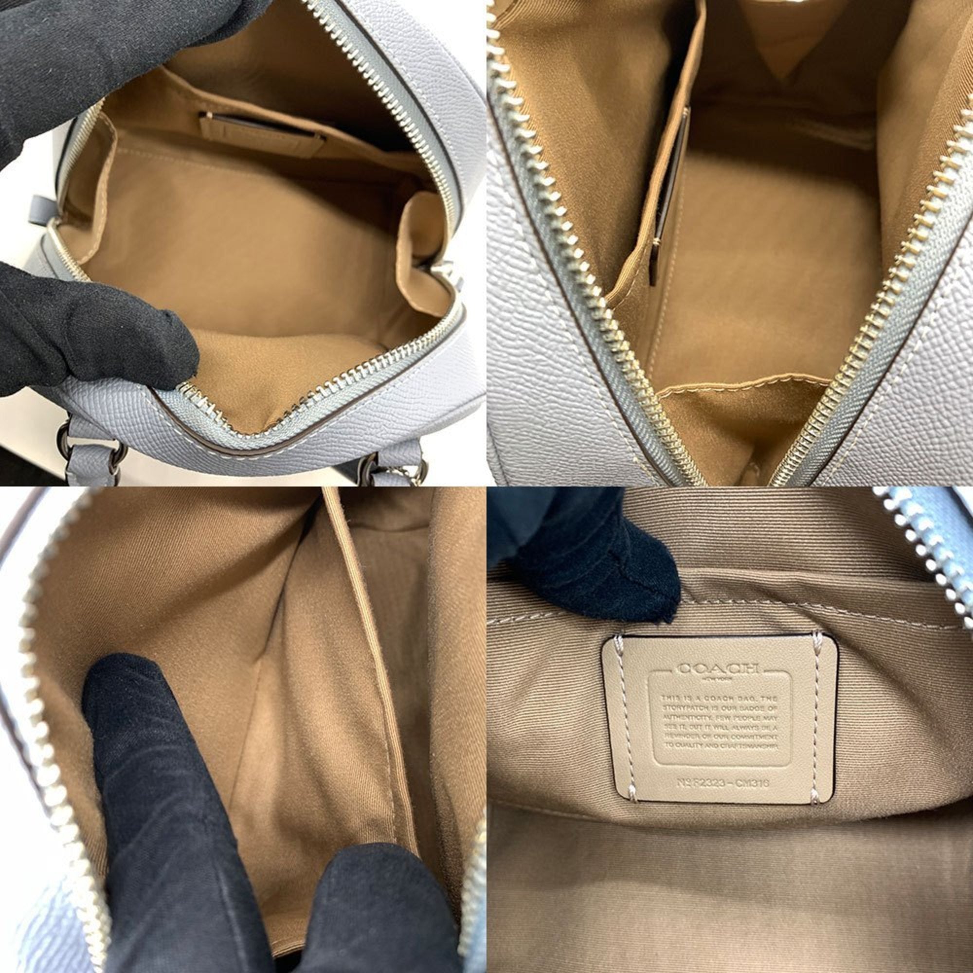 Coach Blue Gray Leather Handbag Shoulder Bag (Pre-Owned)