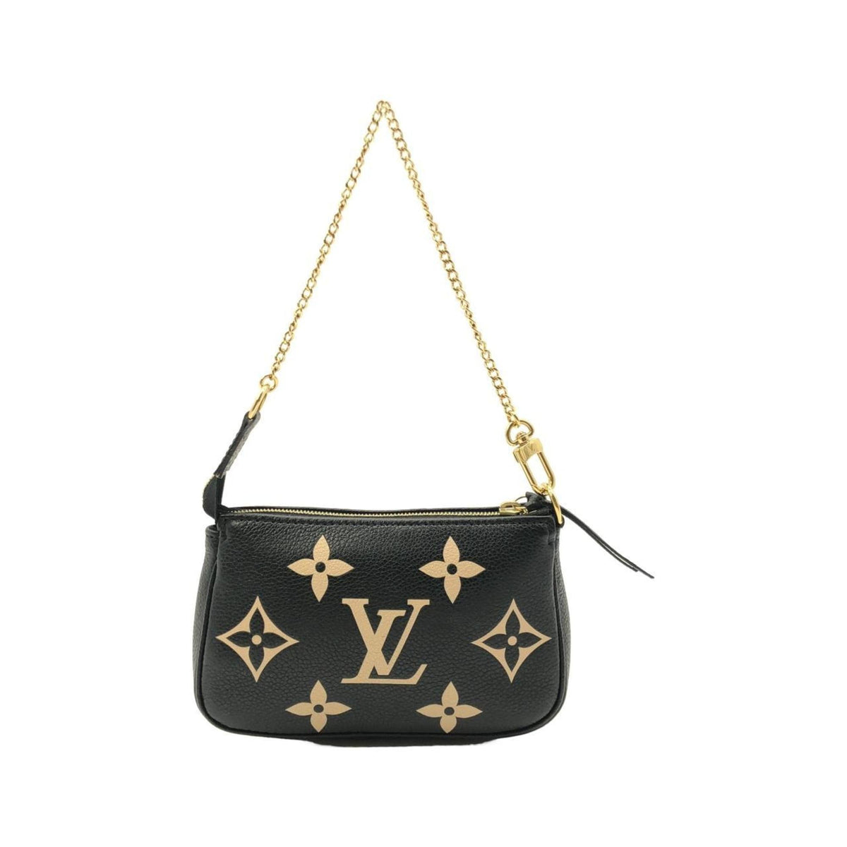 Louis Vuitton Beige Black Leather Pochette (Pre-Owned)