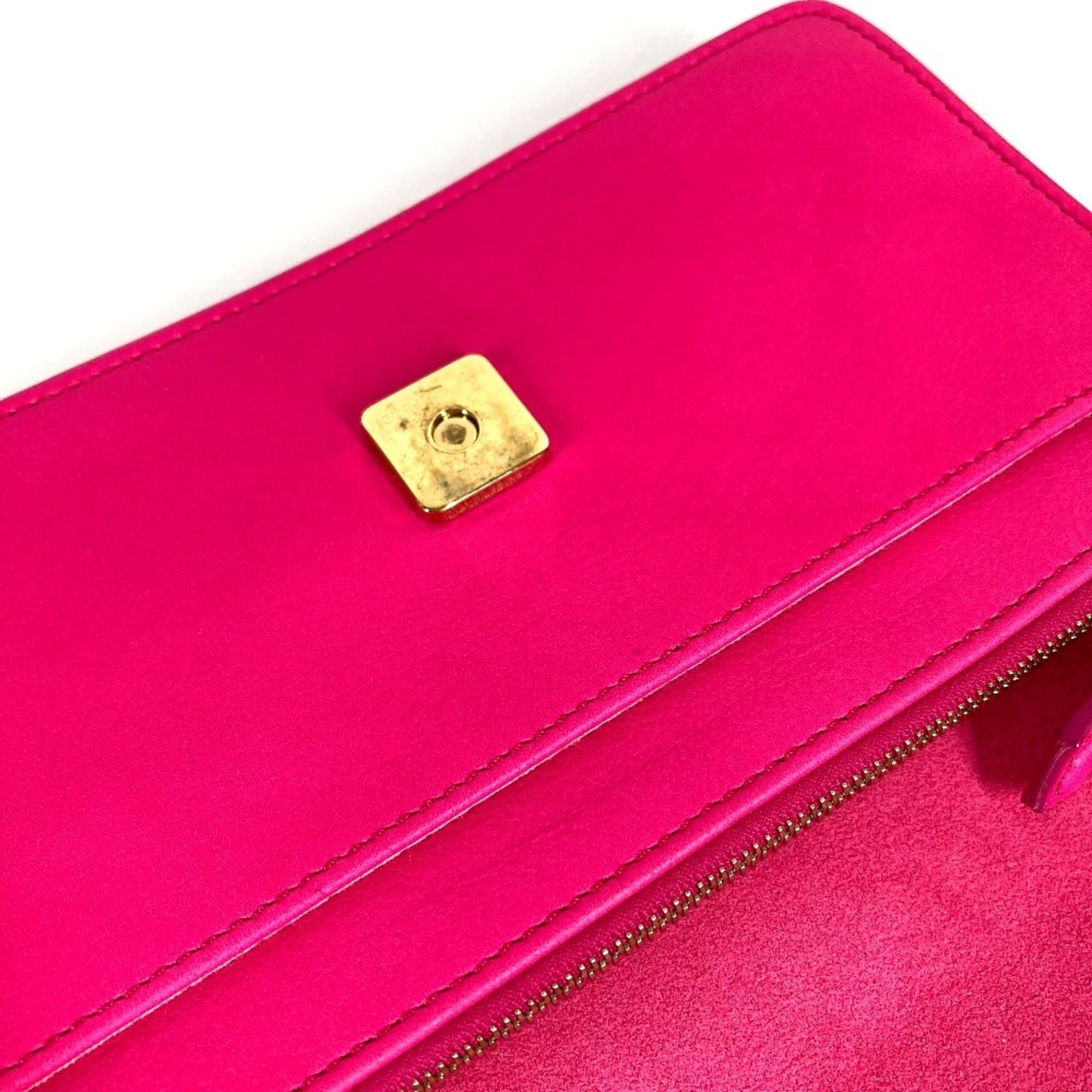 Fendi Pink Leather Chain/Shoulder Wallet (Pre-Owned)