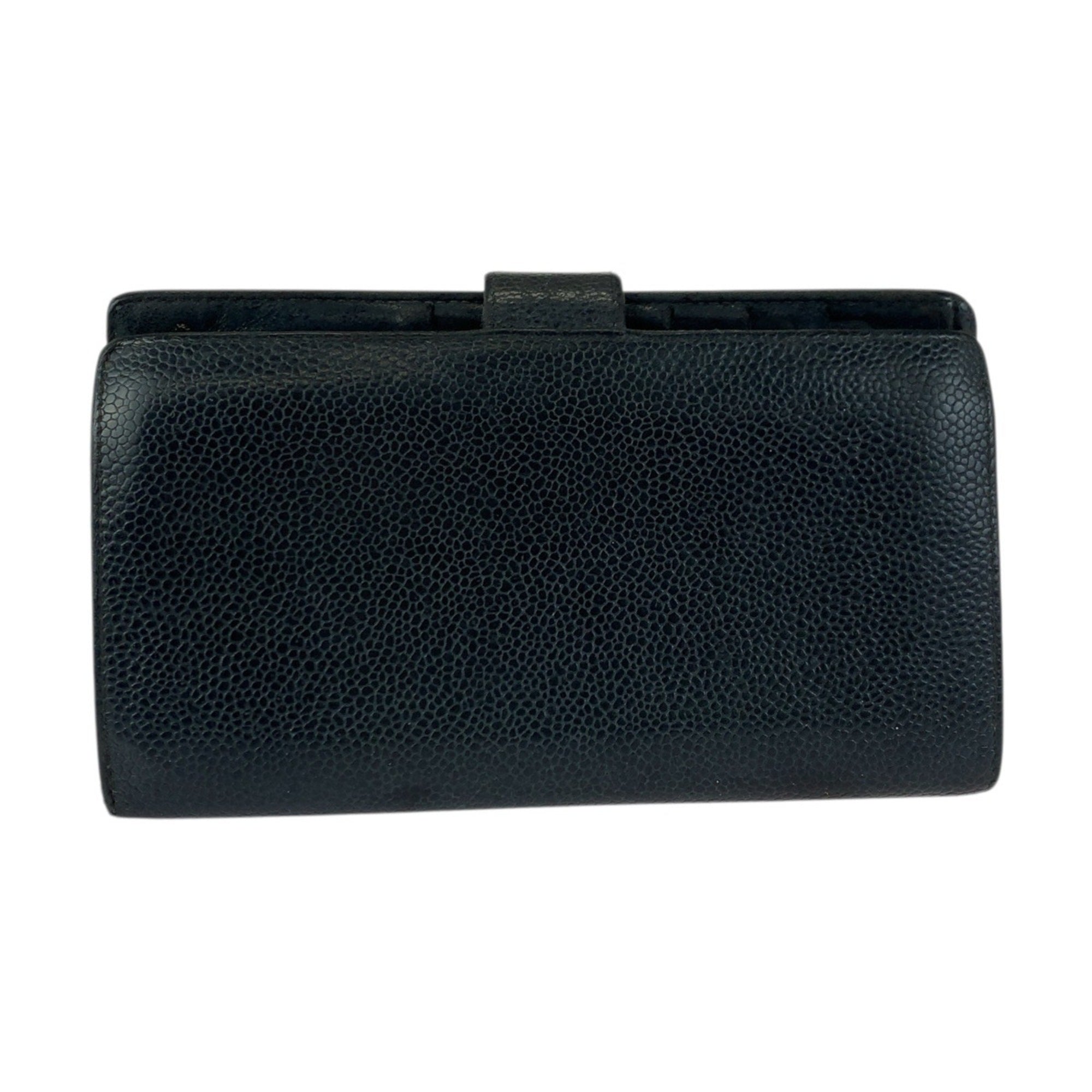 Chanel Black Leather Wallet (Bi-Fold) (Pre-Owned)