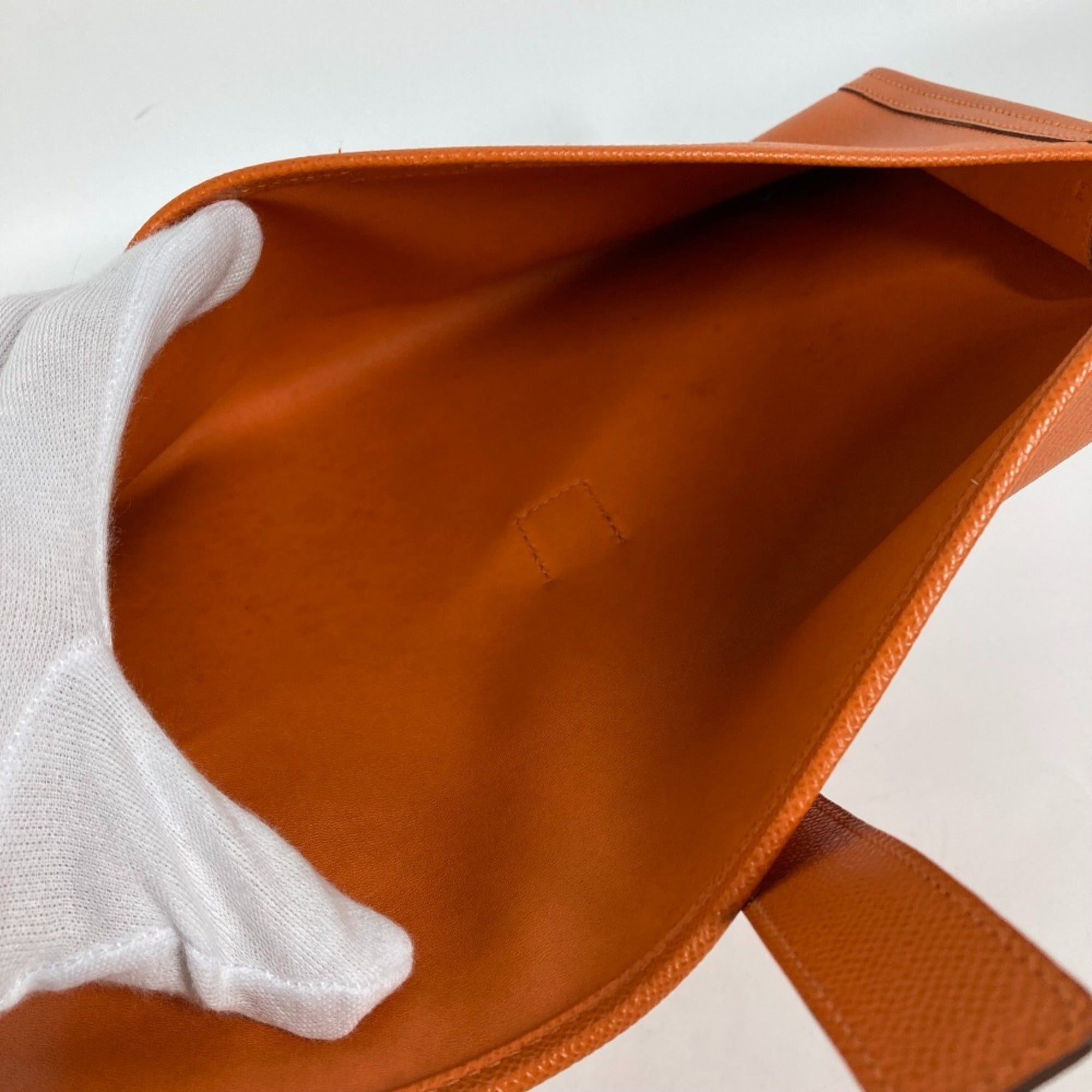 Hermes Jige Orange Epsom Leather Clutch Bag (Pre-Owned)