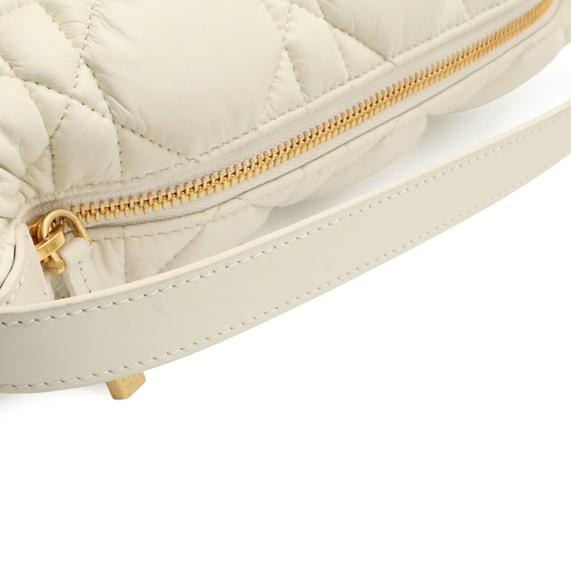 Christian Dior White Yellow Leather Handbag Shoulder Bag (Pre-Owned)