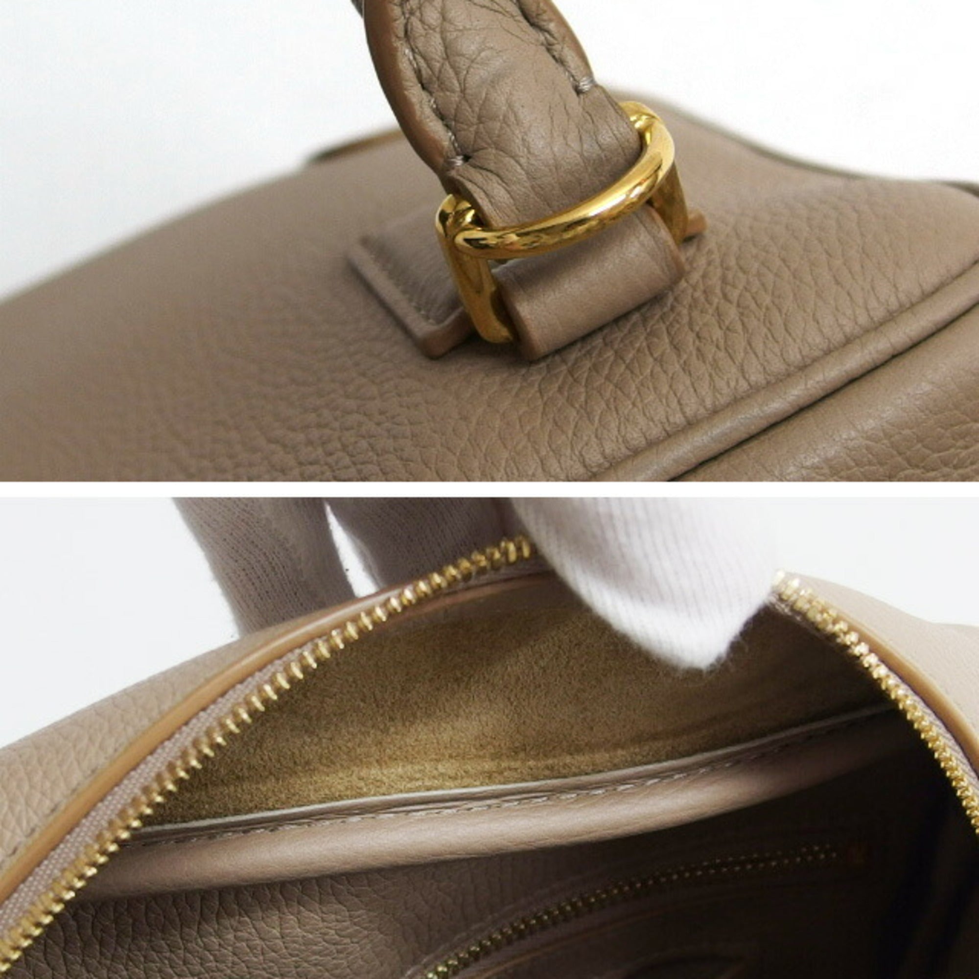 Loewe Amazona Beige Grayish Leather Handbag Shoulder Bag (Pre-Owned)