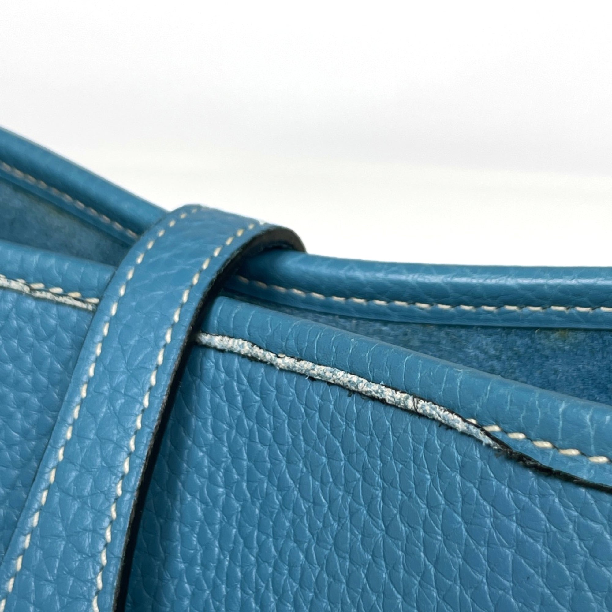 Hermes Evelyne Blue Jean Taurillon Clemence Leather Shoulder Bag (Pre-Owned)