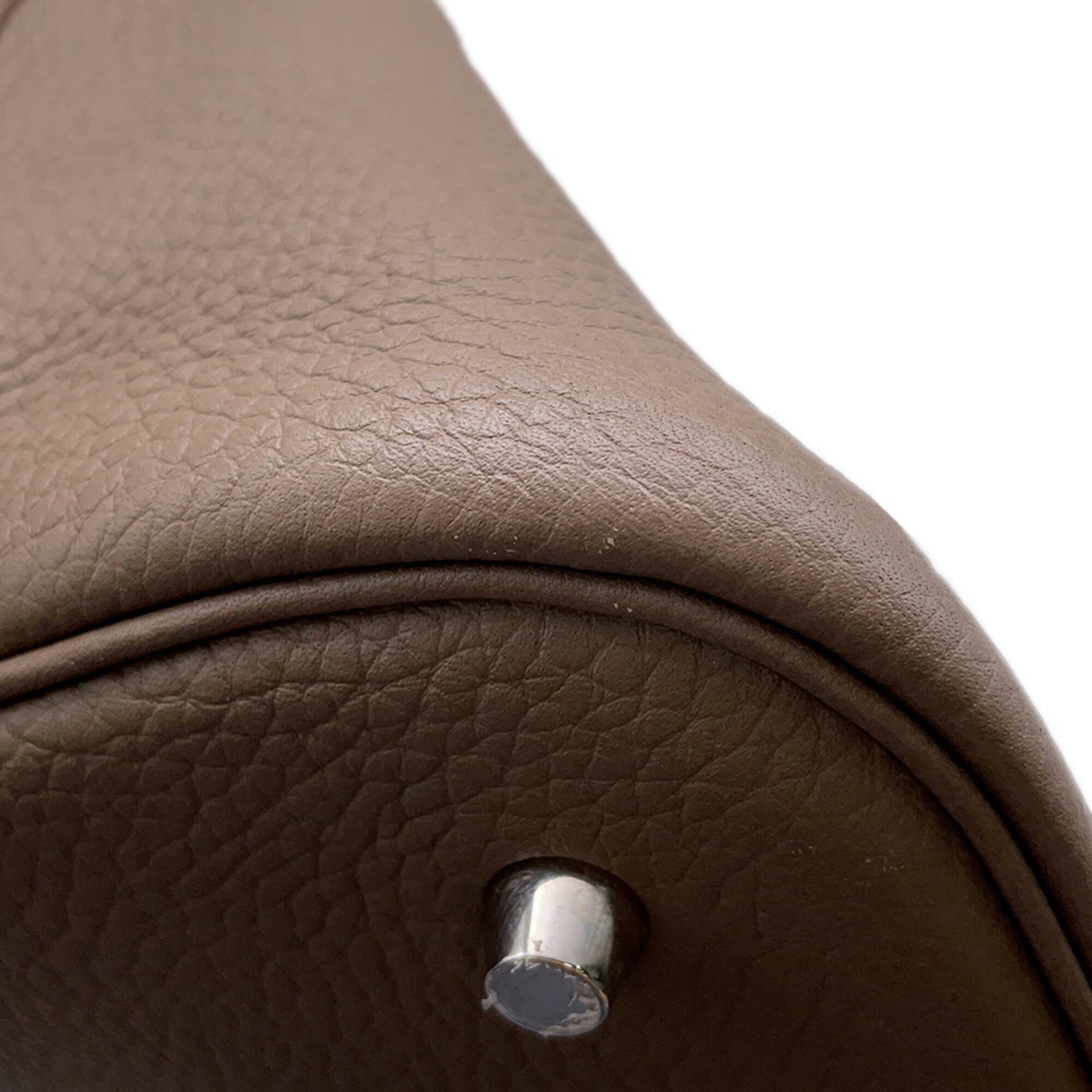 Hermes Picotin Etoupe Gray Taurillon Clemence Leather Handbag (Pre-Owned)