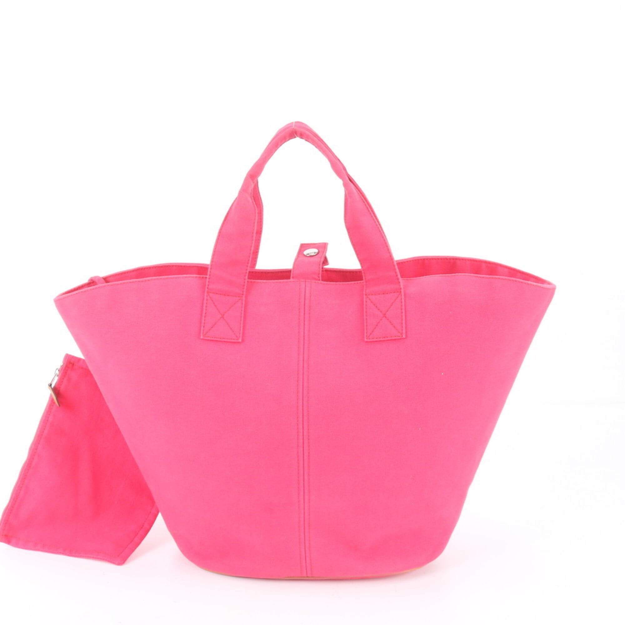 Hermes Pink Leather Canvas Handbag Pouch Shoulder Bag Tote Bag (Pre-Owned)