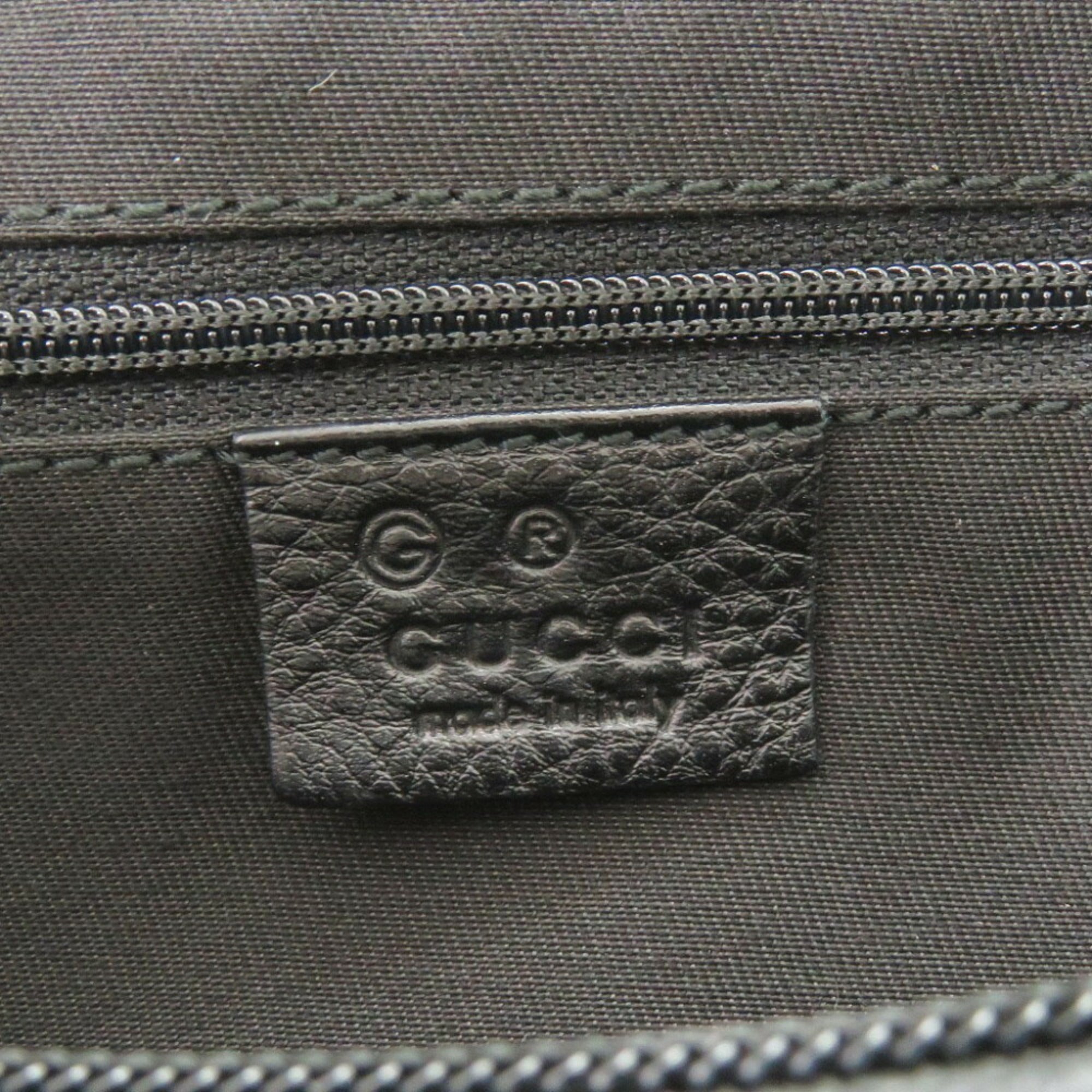 Gucci Horsebit Black Canvas Shoulder Bag (Pre-Owned)