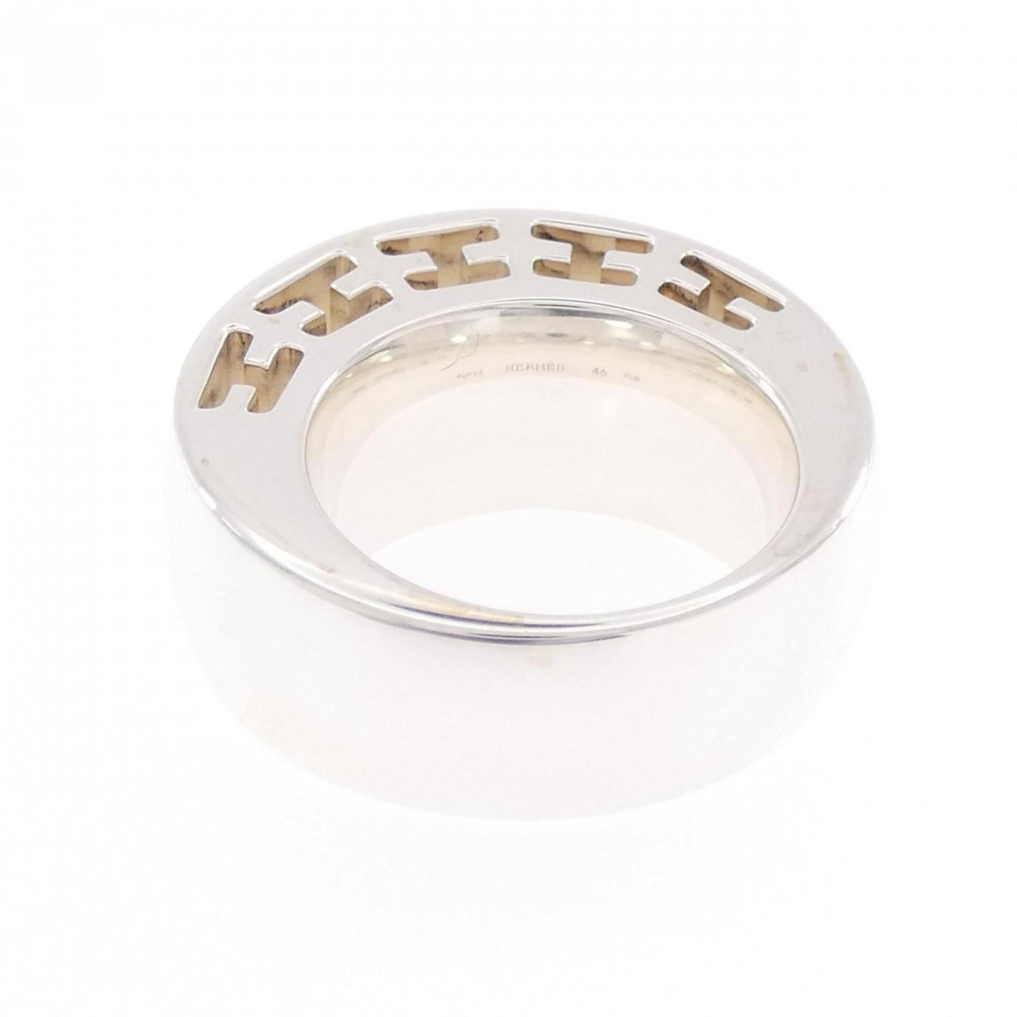 Hermes Silver 925 Band Ring (Pre-Owned)