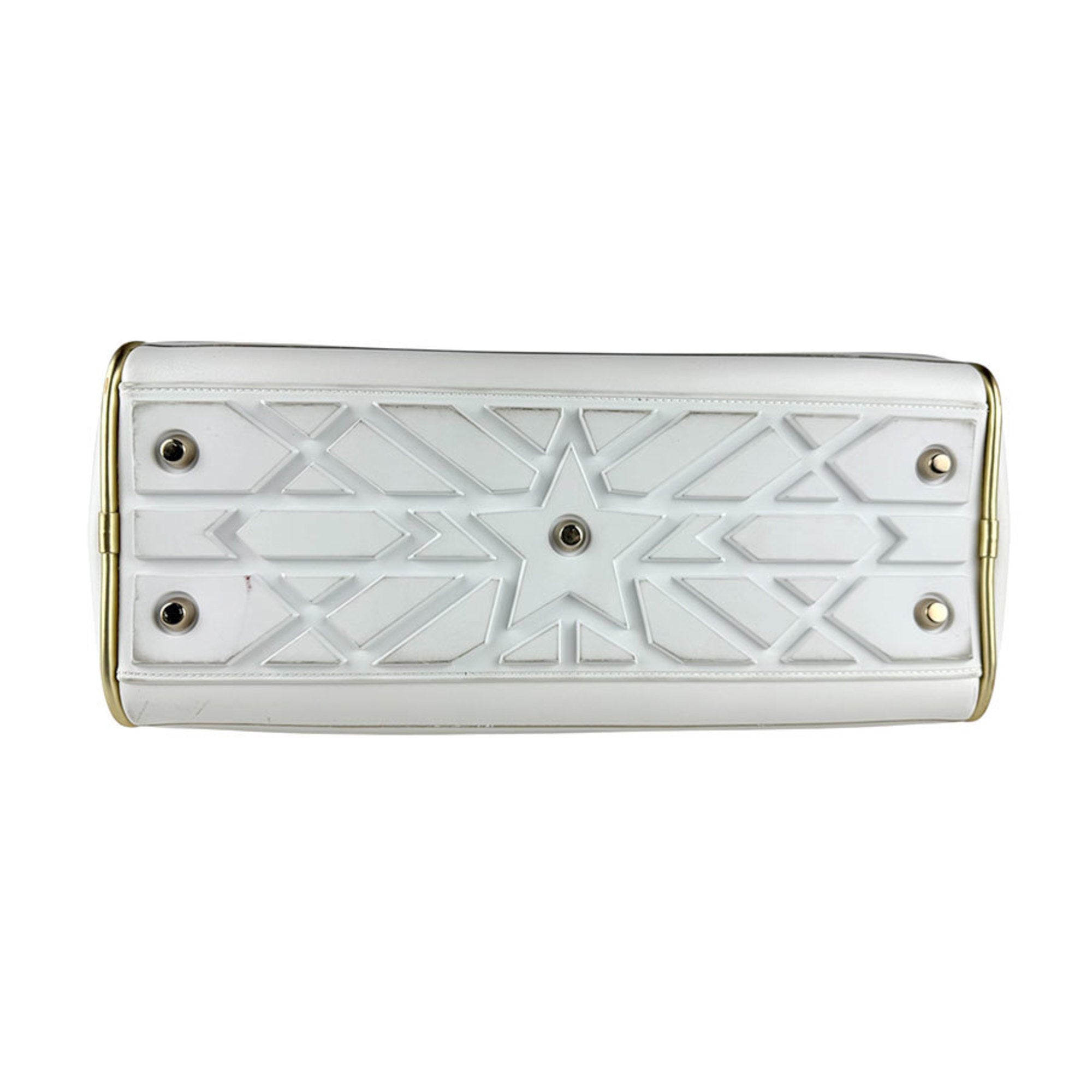 Christian Dior Gold White Leather Handbag Shoulder Bag (Pre-Owned)