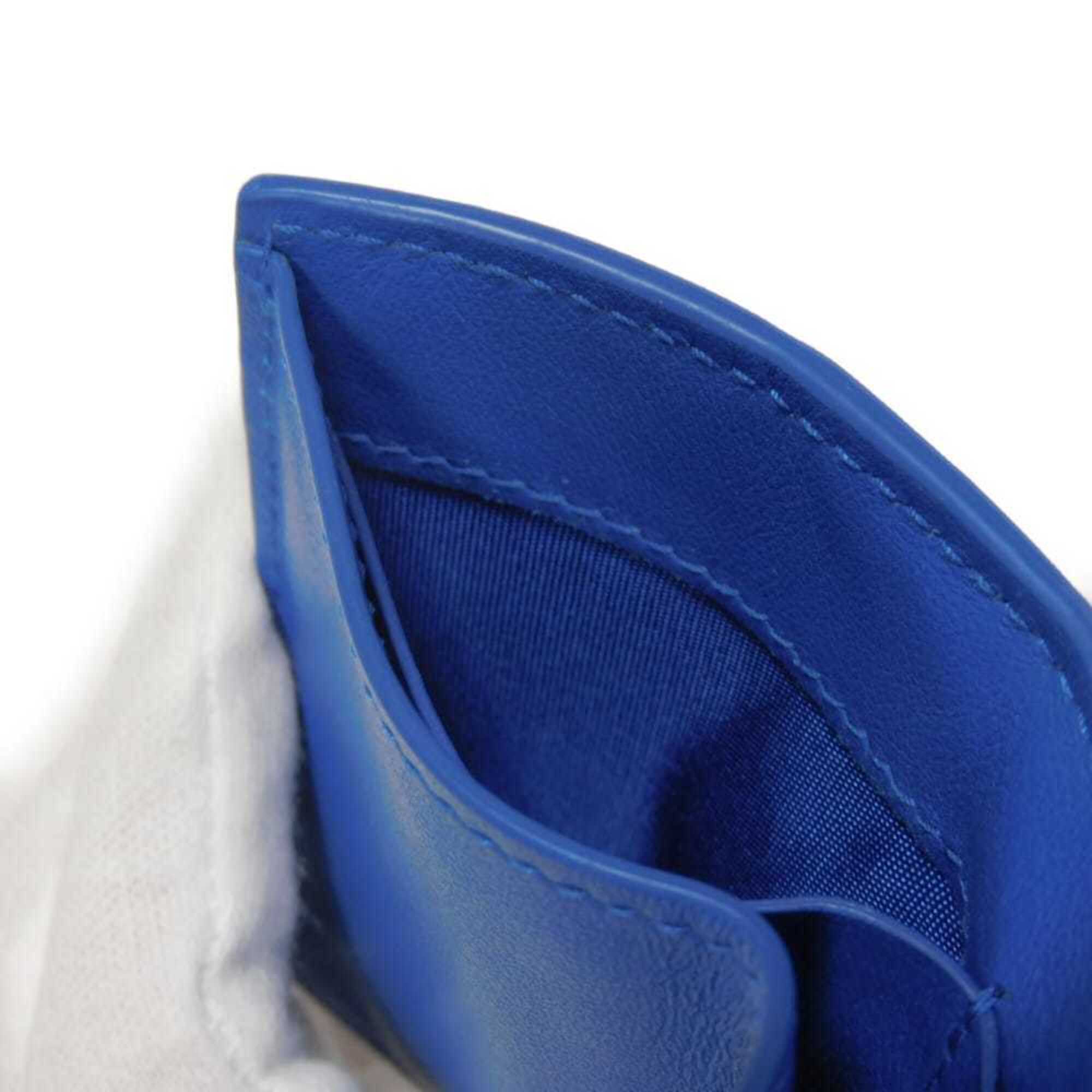 Bottega Veneta Intrecciato Blue Leather Wallet (Tri-Fold) (Pre-Owned)