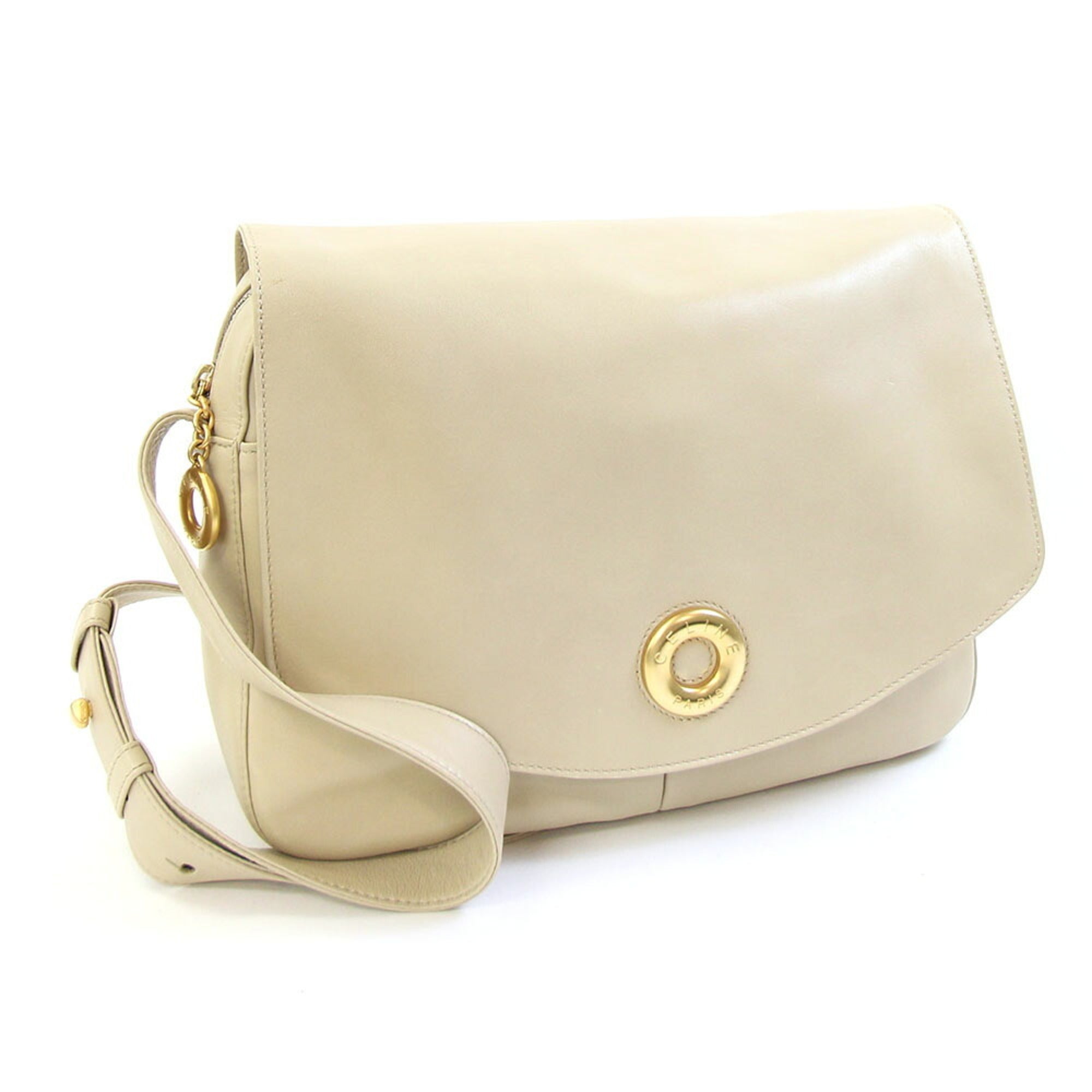 Celine Beige Yellow Leather Shoulder Bag (Pre-Owned)