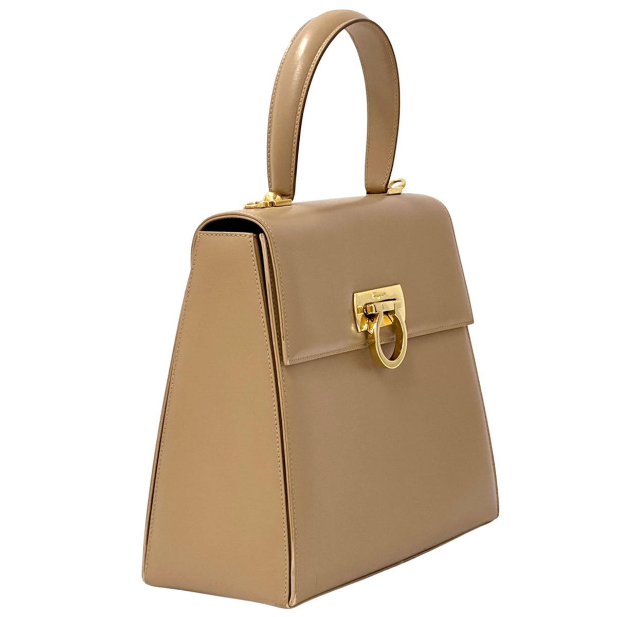 Salvatore Ferragamo Beige Leather Handbag (Pre-Owned)