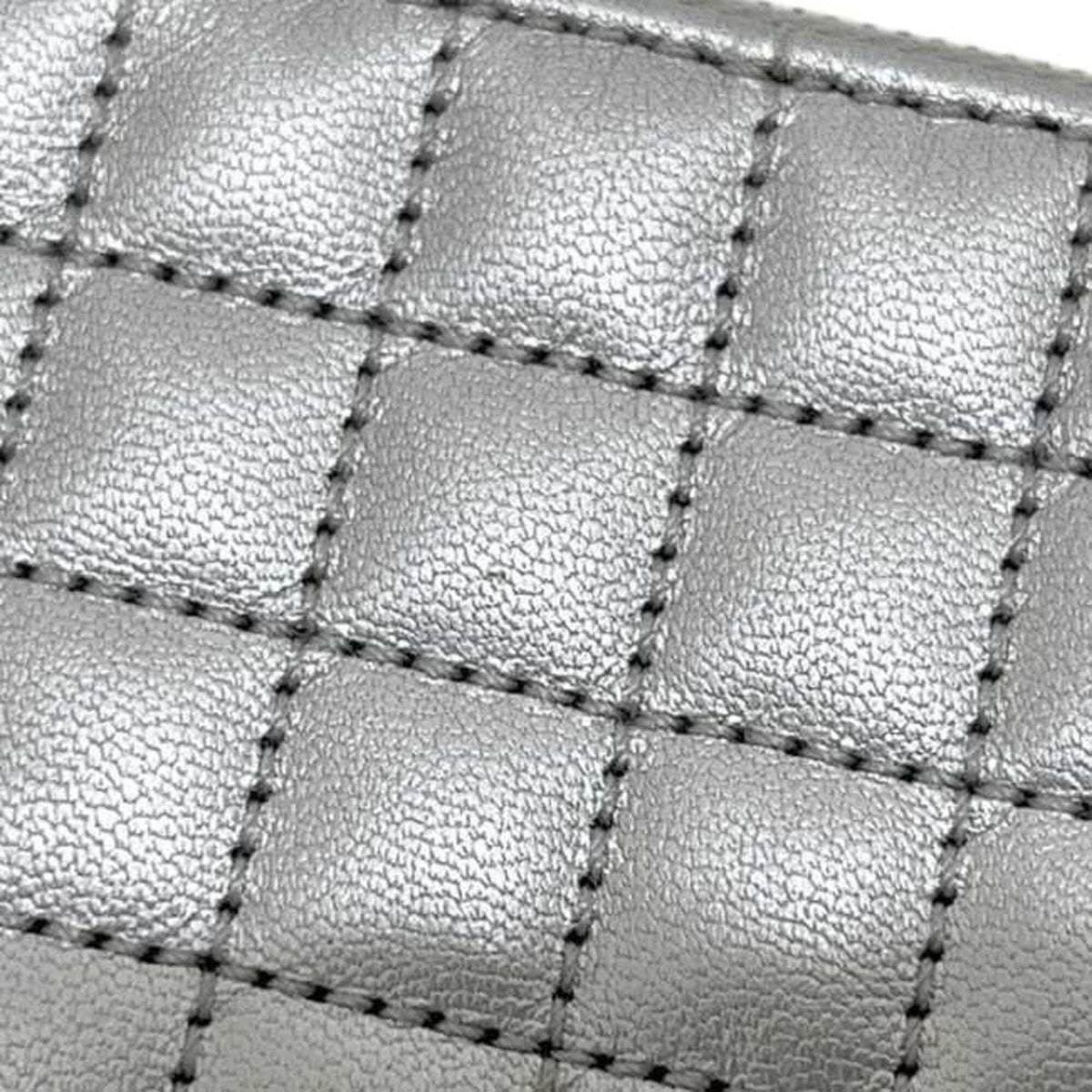 Celine Silver Leather Coin Purse/Coin Case (Pre-Owned)