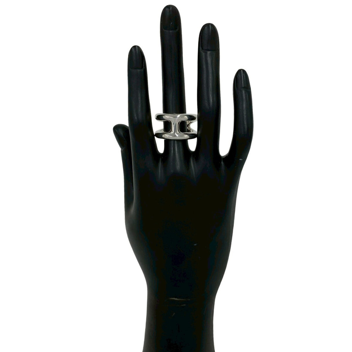 Hermes Silver Silver 925 Band Ring (Pre-Owned)