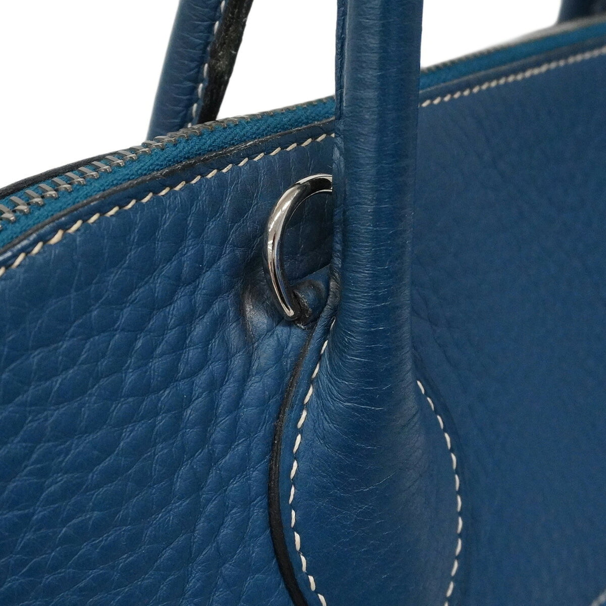 Hermes Blue Taurillon Clemence Leather Handbag (Pre-Owned)