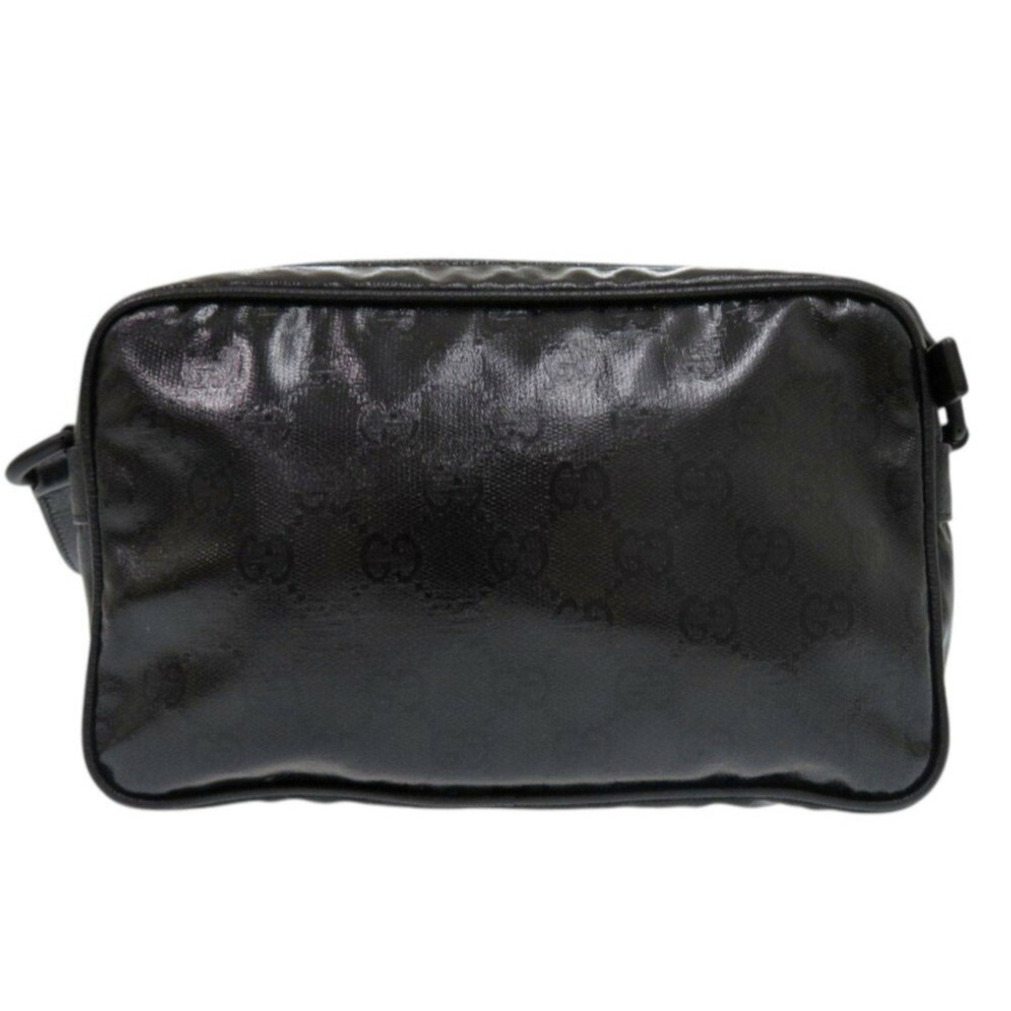 Gucci Black Gg Crystal Leather Shoulder Bag (Pre-Owned)