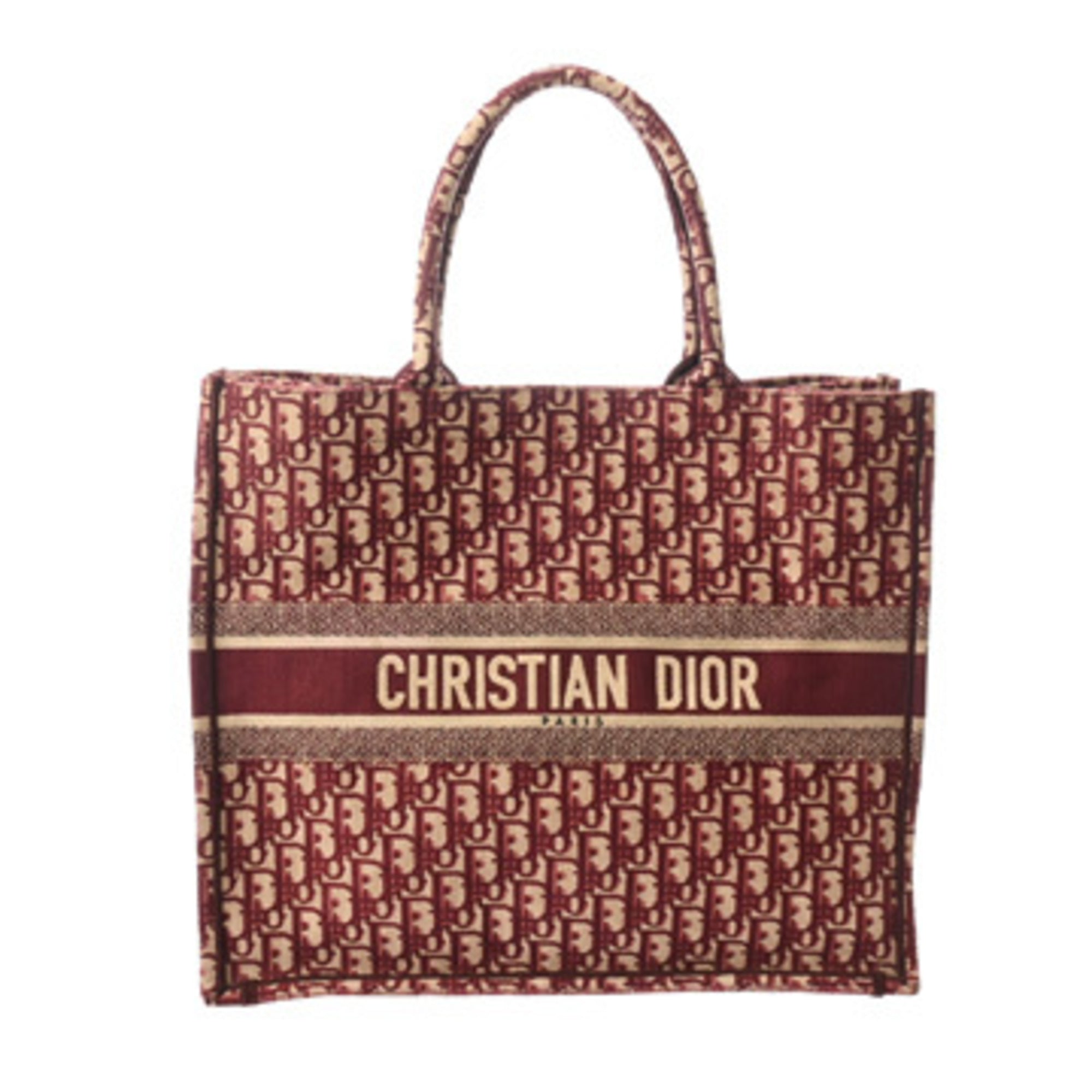 Christian Dior Bordeaux Canvas Handbag (Pre-Owned)