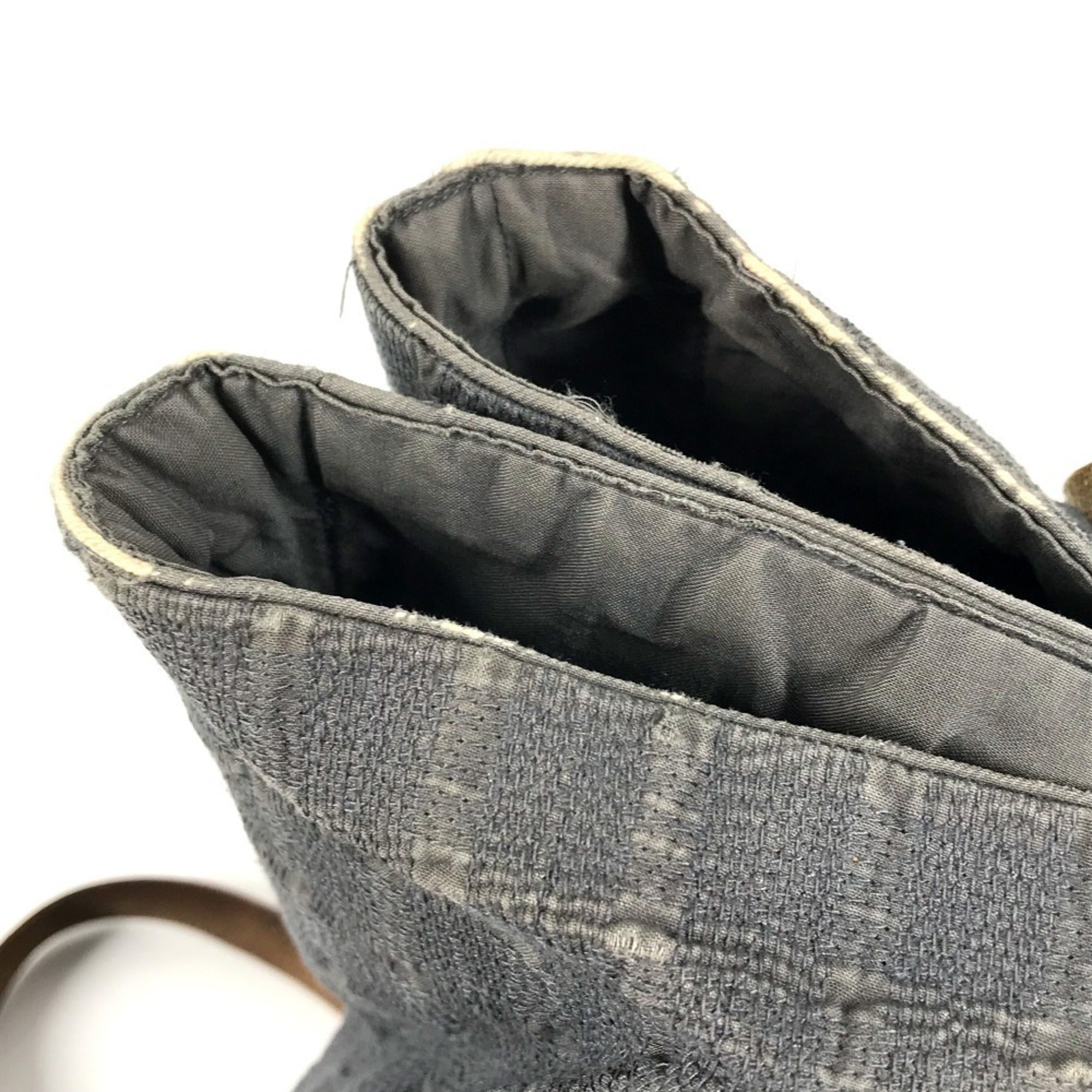 Hermes Ahmedabad Gray Cotton Shoulder Bag Tote Bag (Pre-Owned)