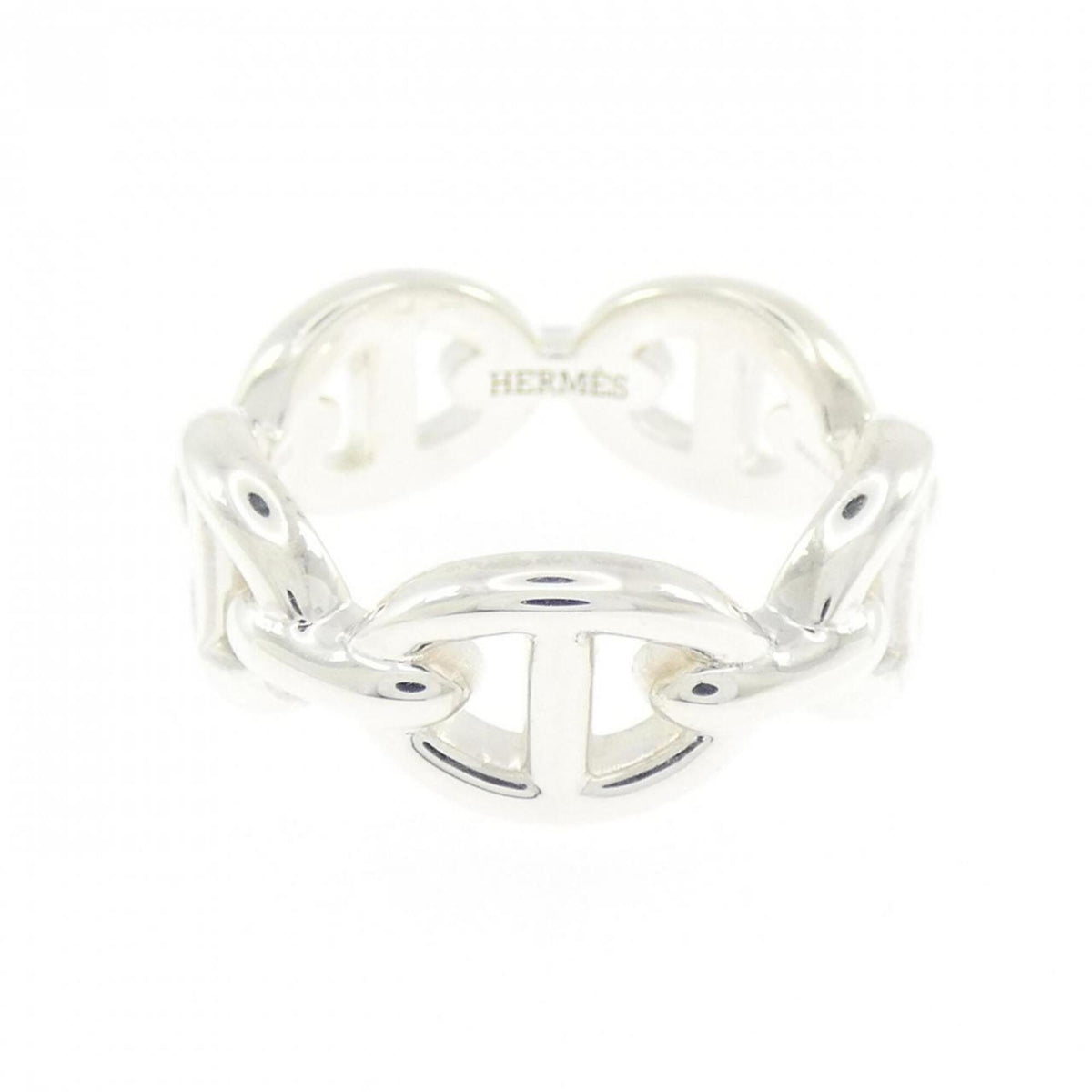Hermes Silver 925 Band Ring (Pre-Owned)