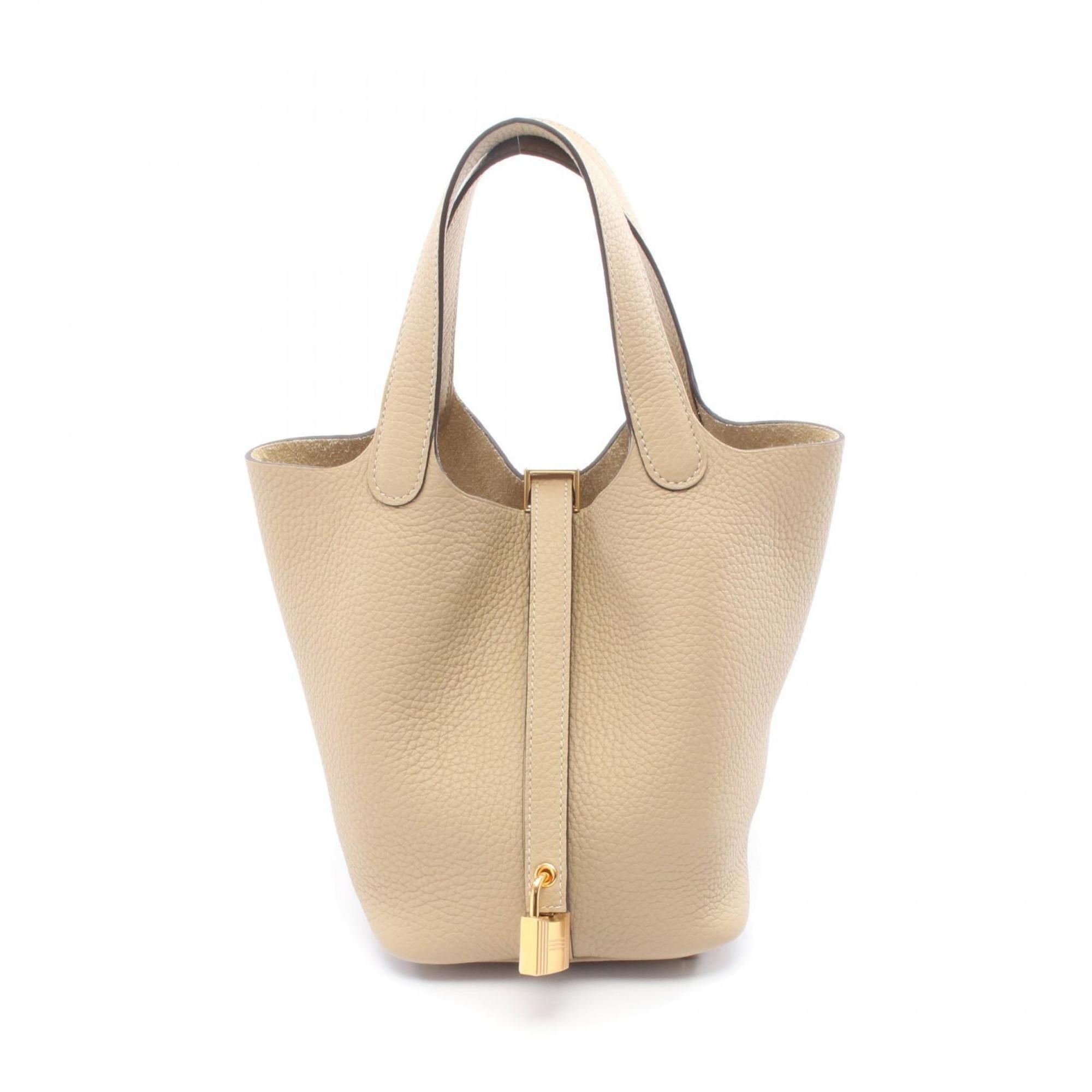 Hermes Beige Taurillon Clemence Leather Leather Handbag (Pre-Owned)