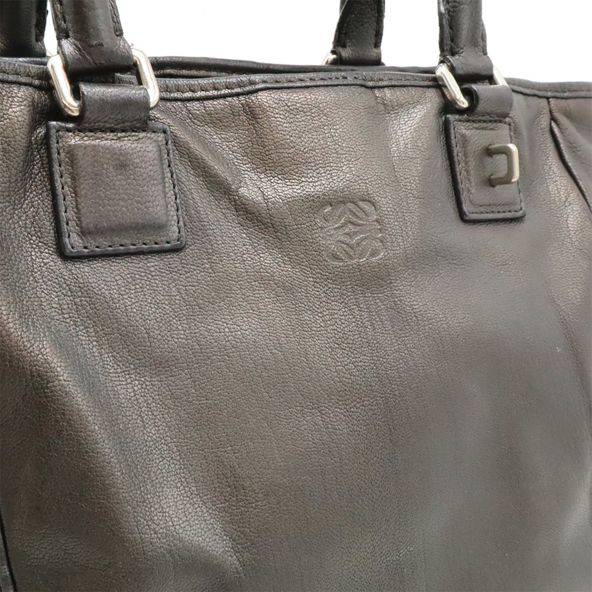 Loewe Gray Leather Handbag Tote Bag (Pre-Owned)