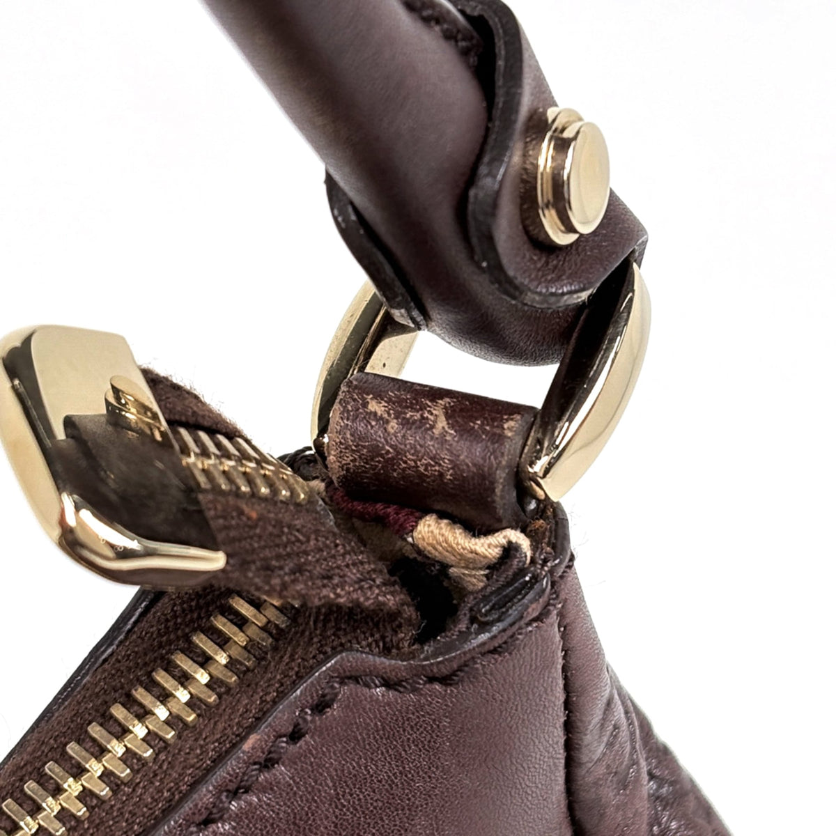 Gucci Dark Brown Leather Shoulder Bag (Pre-Owned)