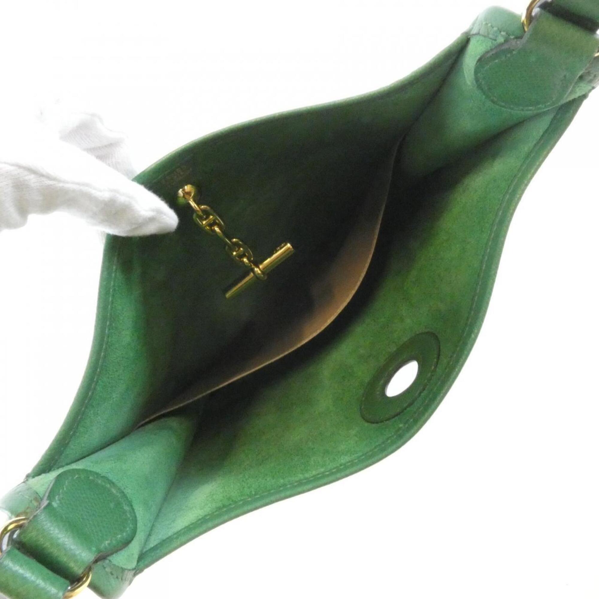 Hermes Green Courchevel Leather Shoulder Bag (Pre-Owned)
