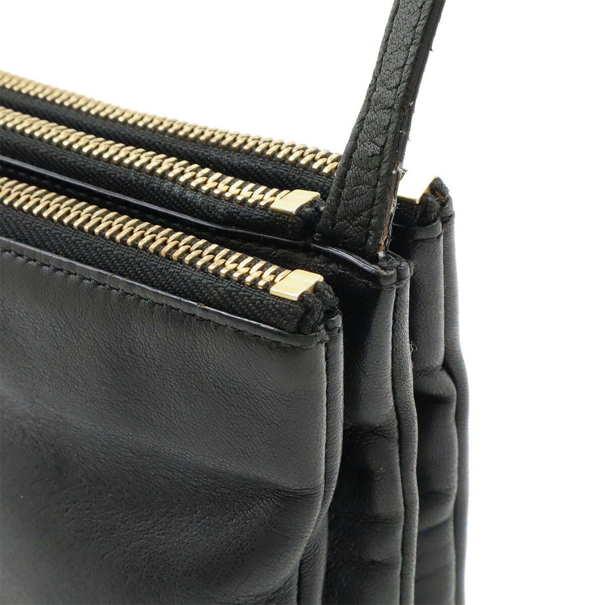 Celine Black Leather Pochette Pouch Shoulder Bag (Pre-Owned)