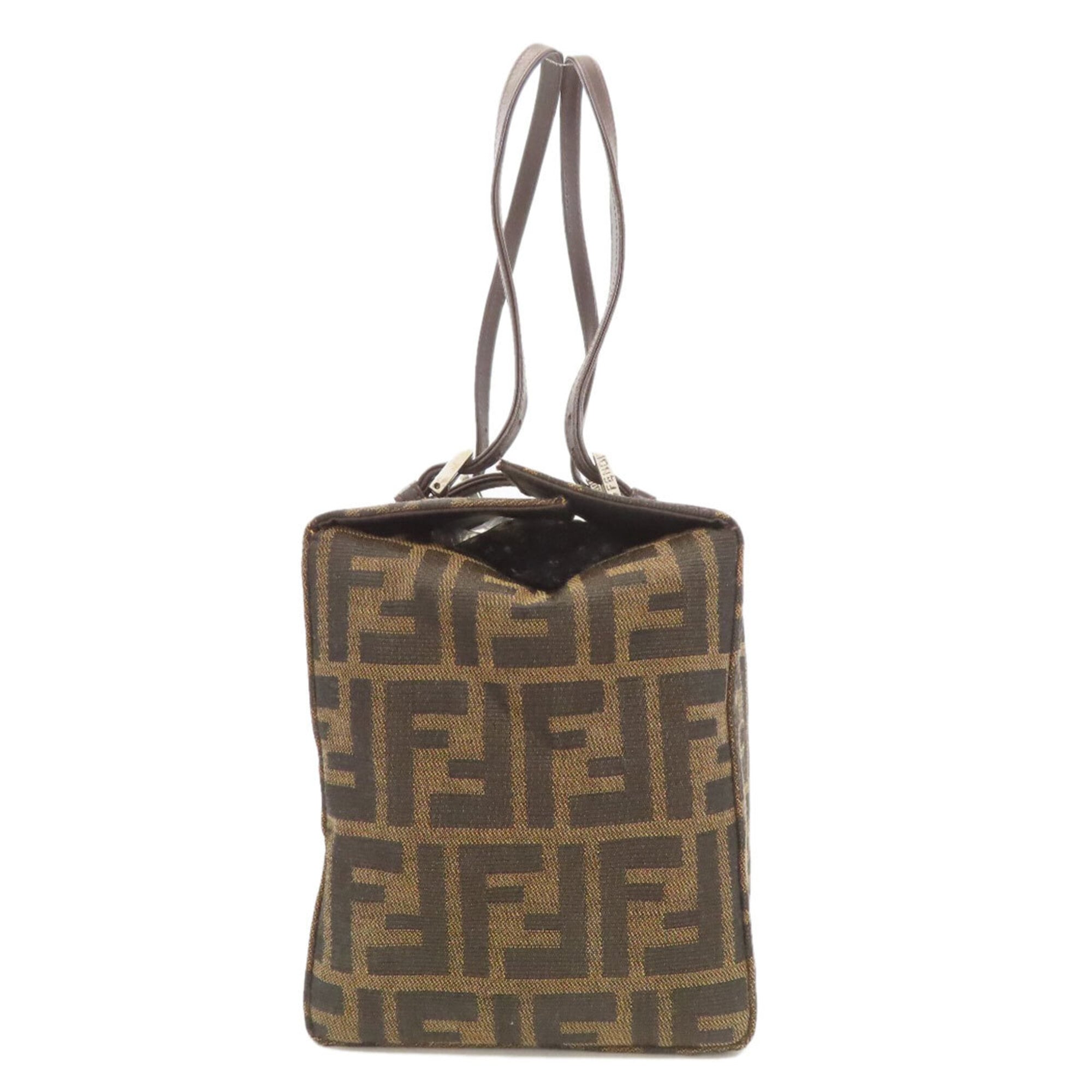 Fendi Zucca Brown Zucca Handbag (Pre-Owned)