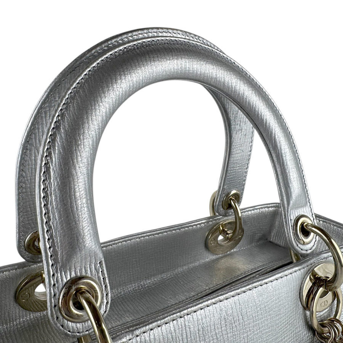 Christian Dior Multi-Color Silver Leather Handbag Shoulder Bag (Pre-Owned)