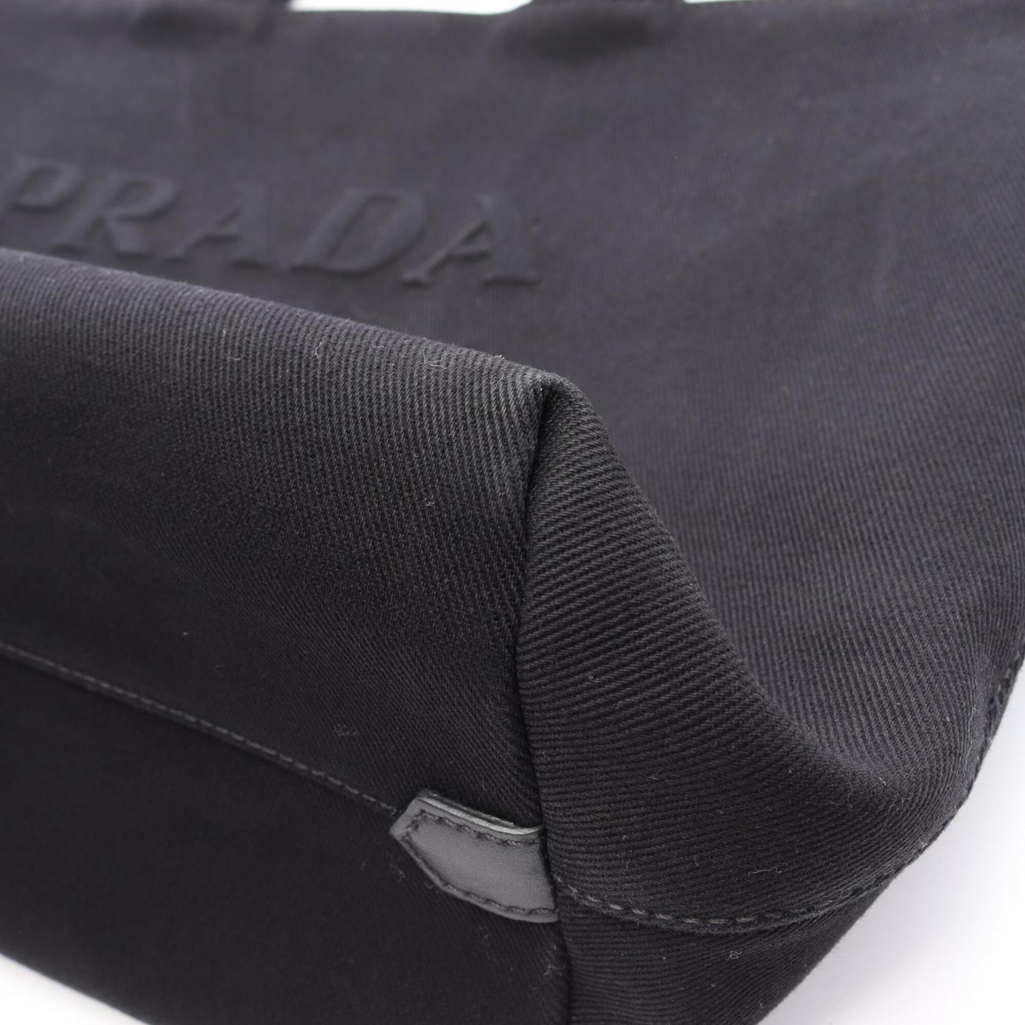 Prada Black Canvas Handbag Tote Bag (Pre-Owned)