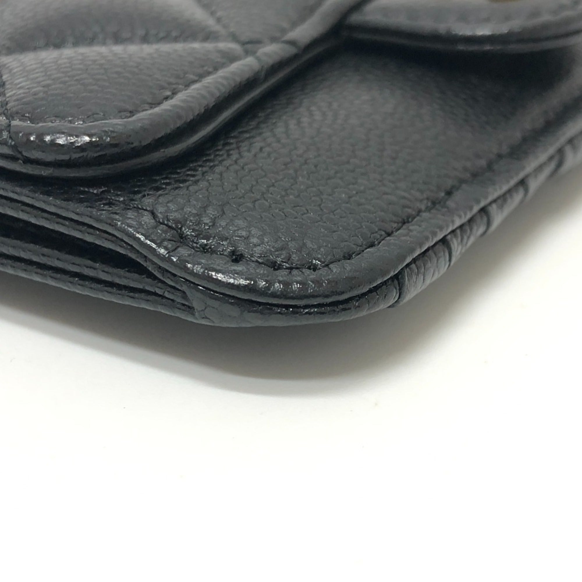 Chanel Black Grained Calfskin Coin Purse/Coin Case (Pre-Owned)