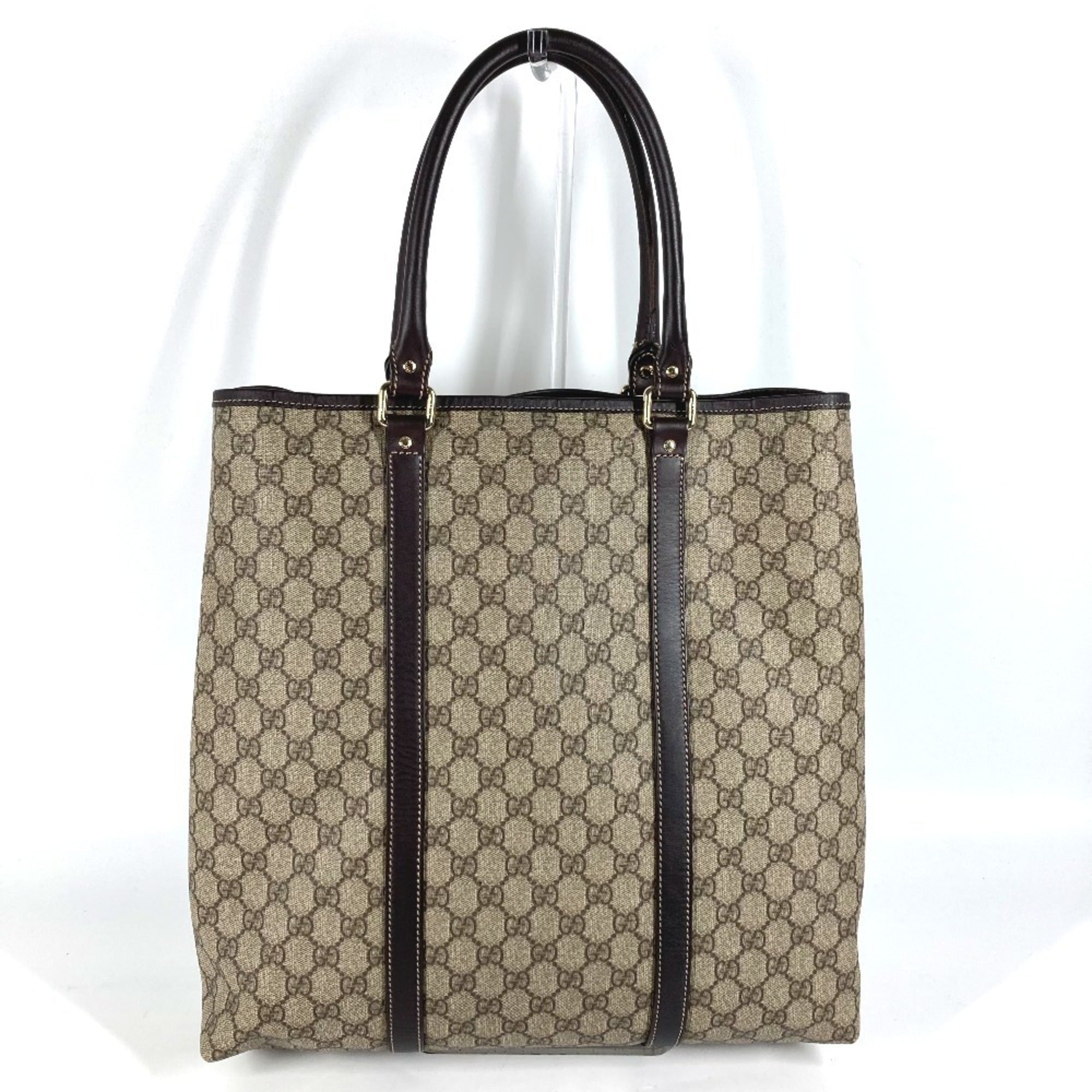 Gucci Gg Plus Beige Dark Brown Gg Plus Shoulder Bag Tote Bag (Pre-Owned)