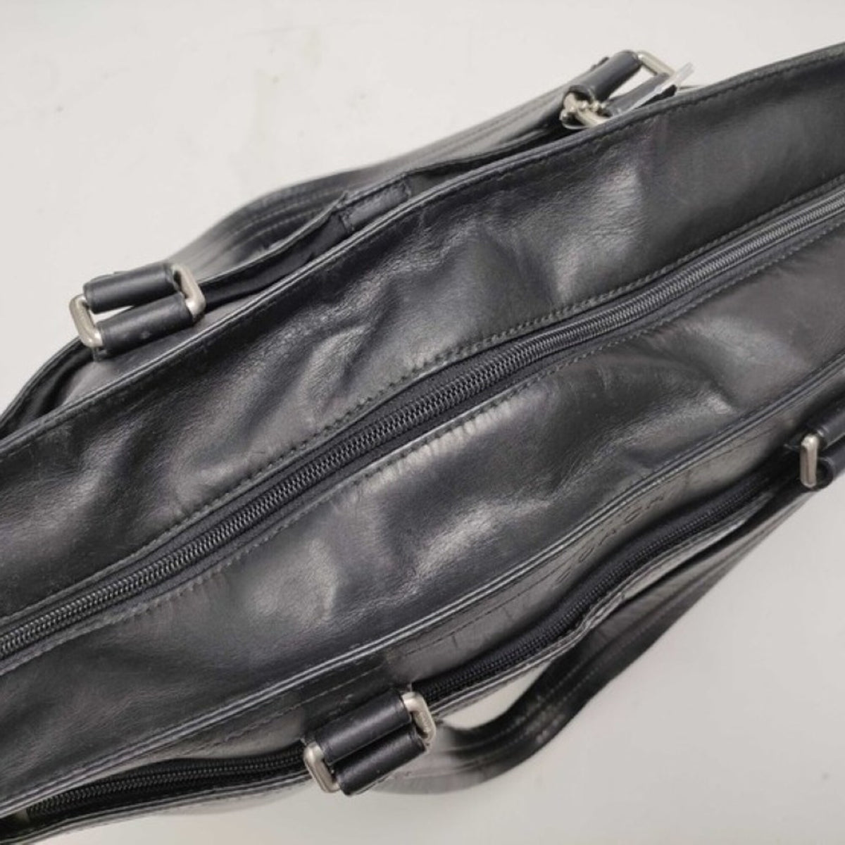 Coach Black Leather Handbag Shoulder Bag Tote Bag (Pre-Owned)