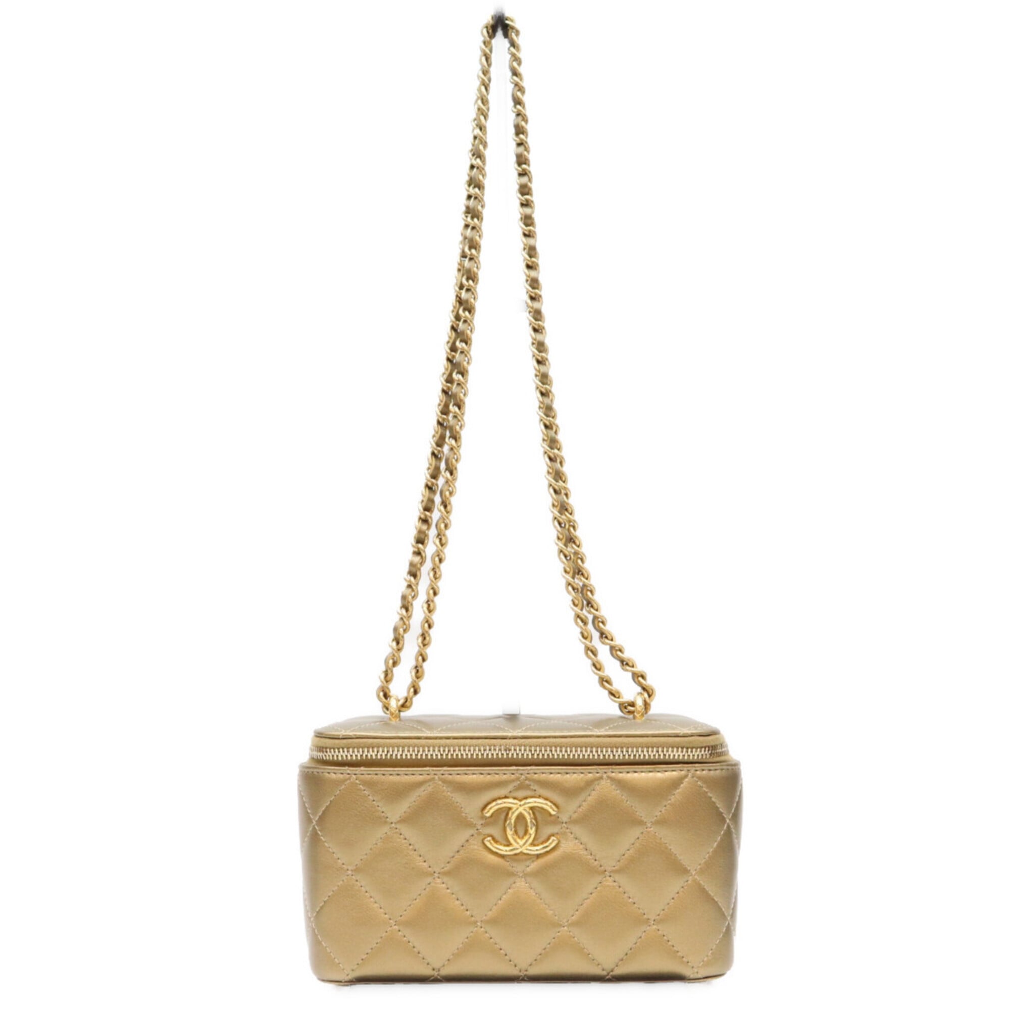 Chanel Gold Leather Shoulder Bag (Pre-Owned)