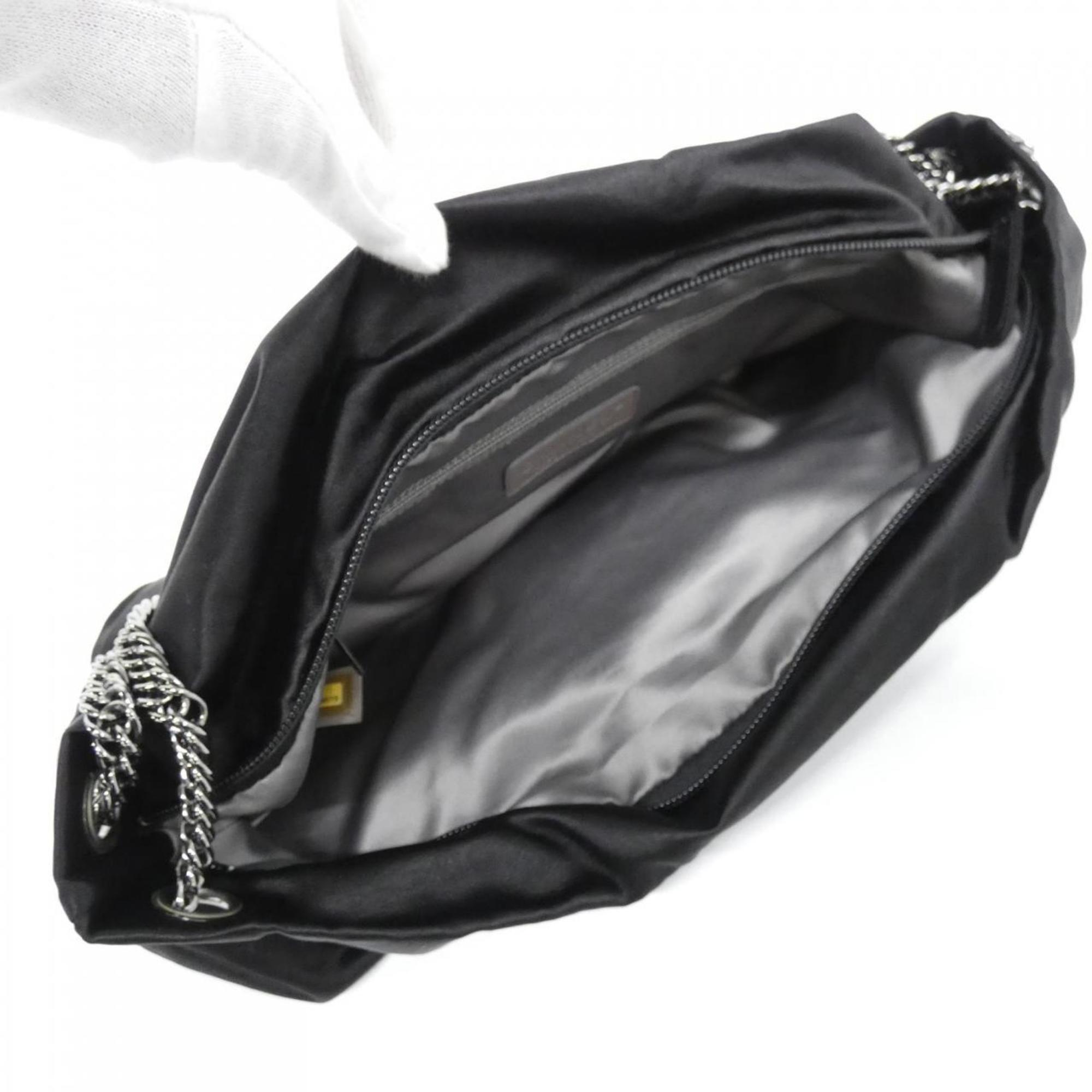 Chanel Black Silk Satin Shoulder Bag (Pre-Owned)