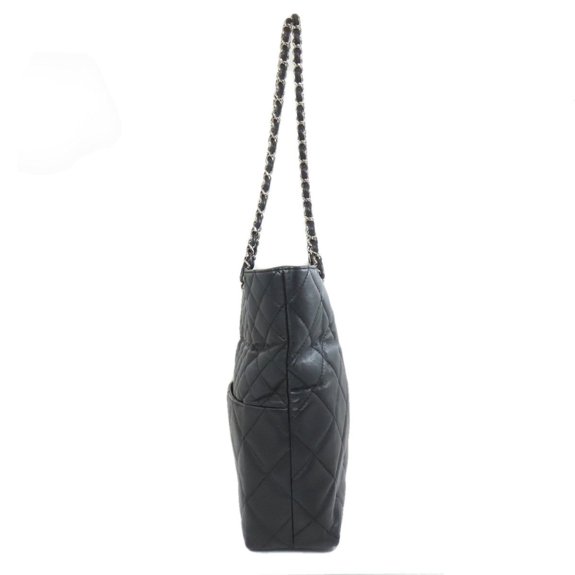 Chanel Matelasse Black Leather Tote Bag (Pre-Owned)