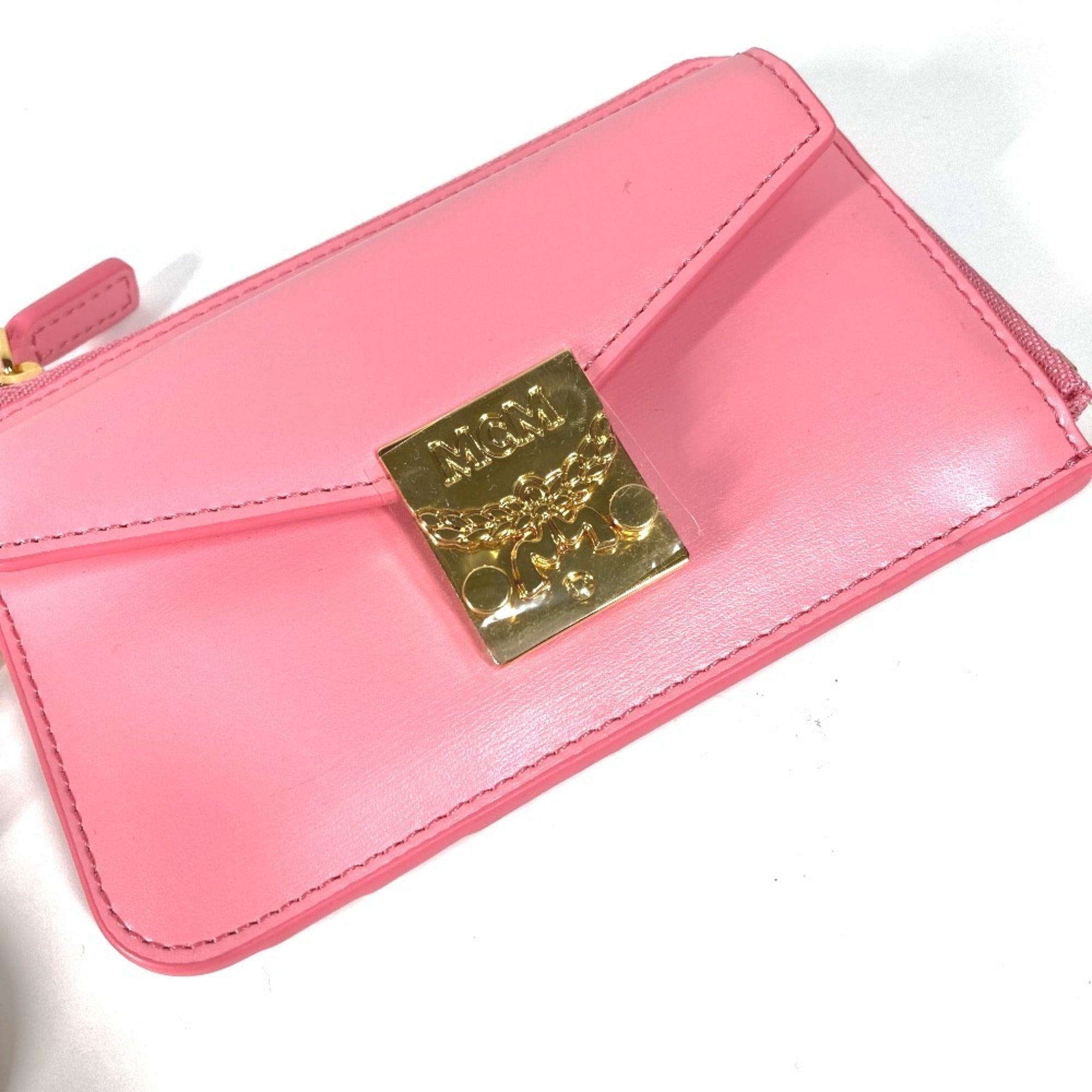 Mcm Pink Leather Coin Purse/Coin Case (Pre-Owned)